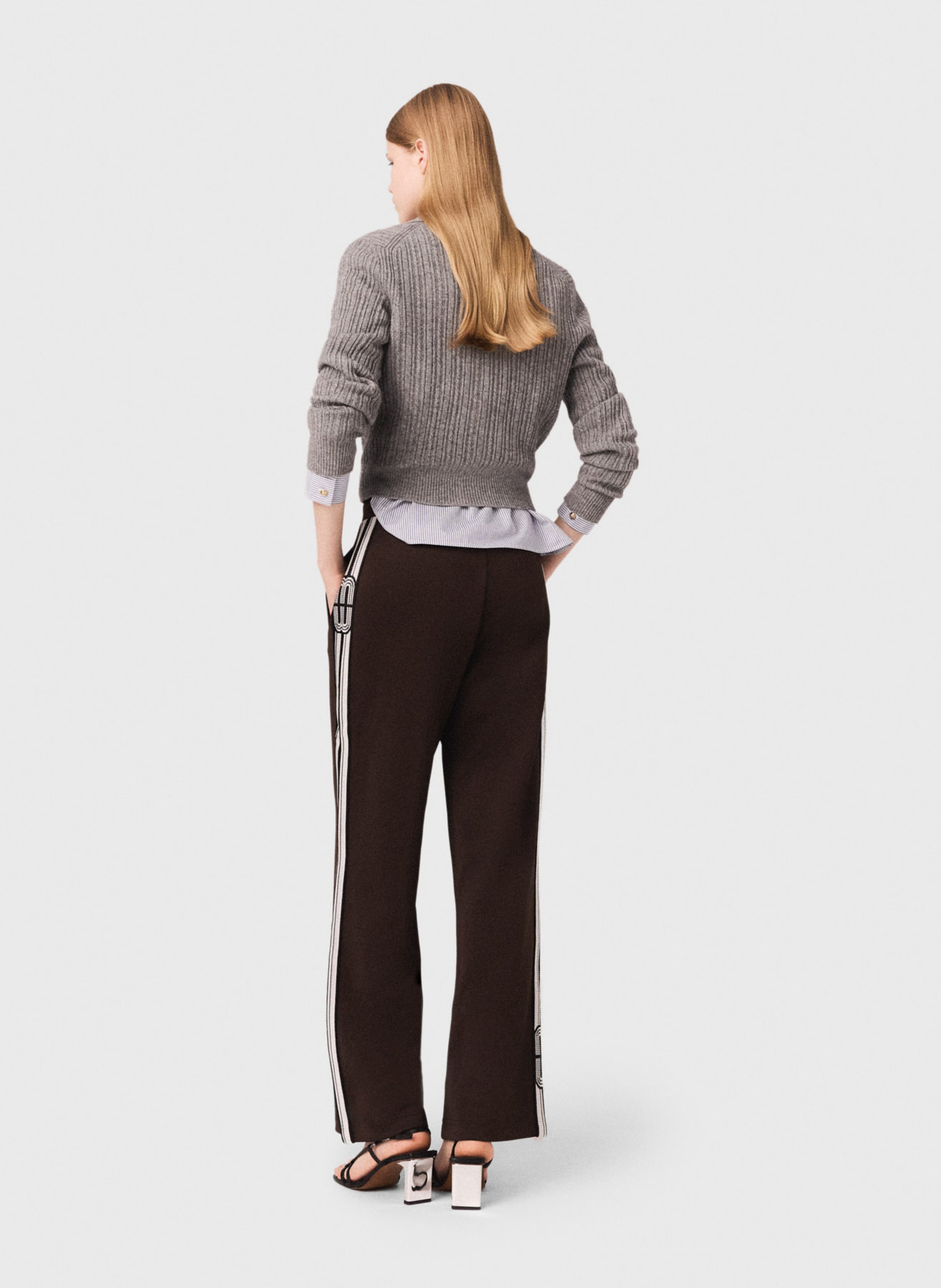 Pantalon droit MAJE Marron