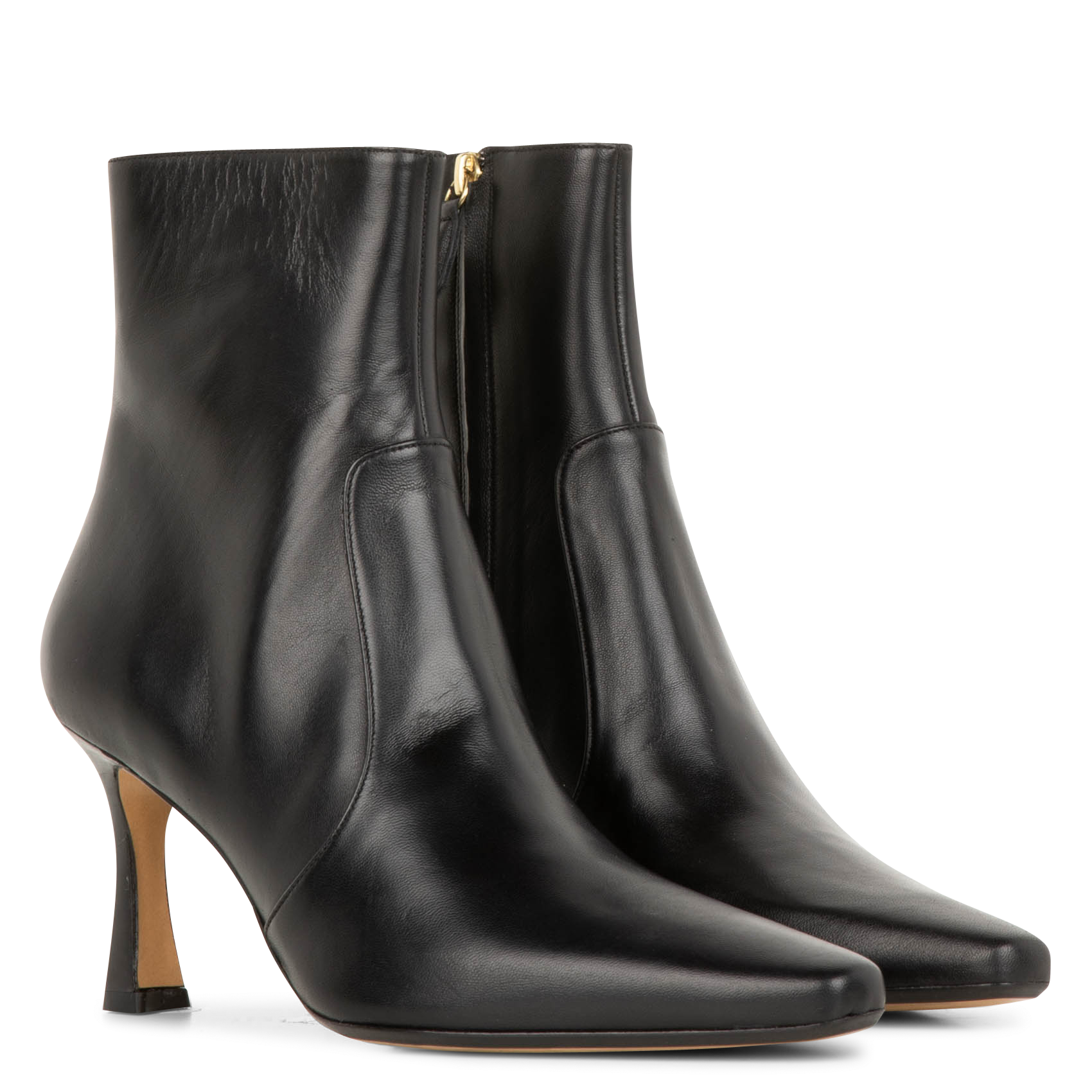 Bottines à talons en cuir n°712 RIVECOUR Noir