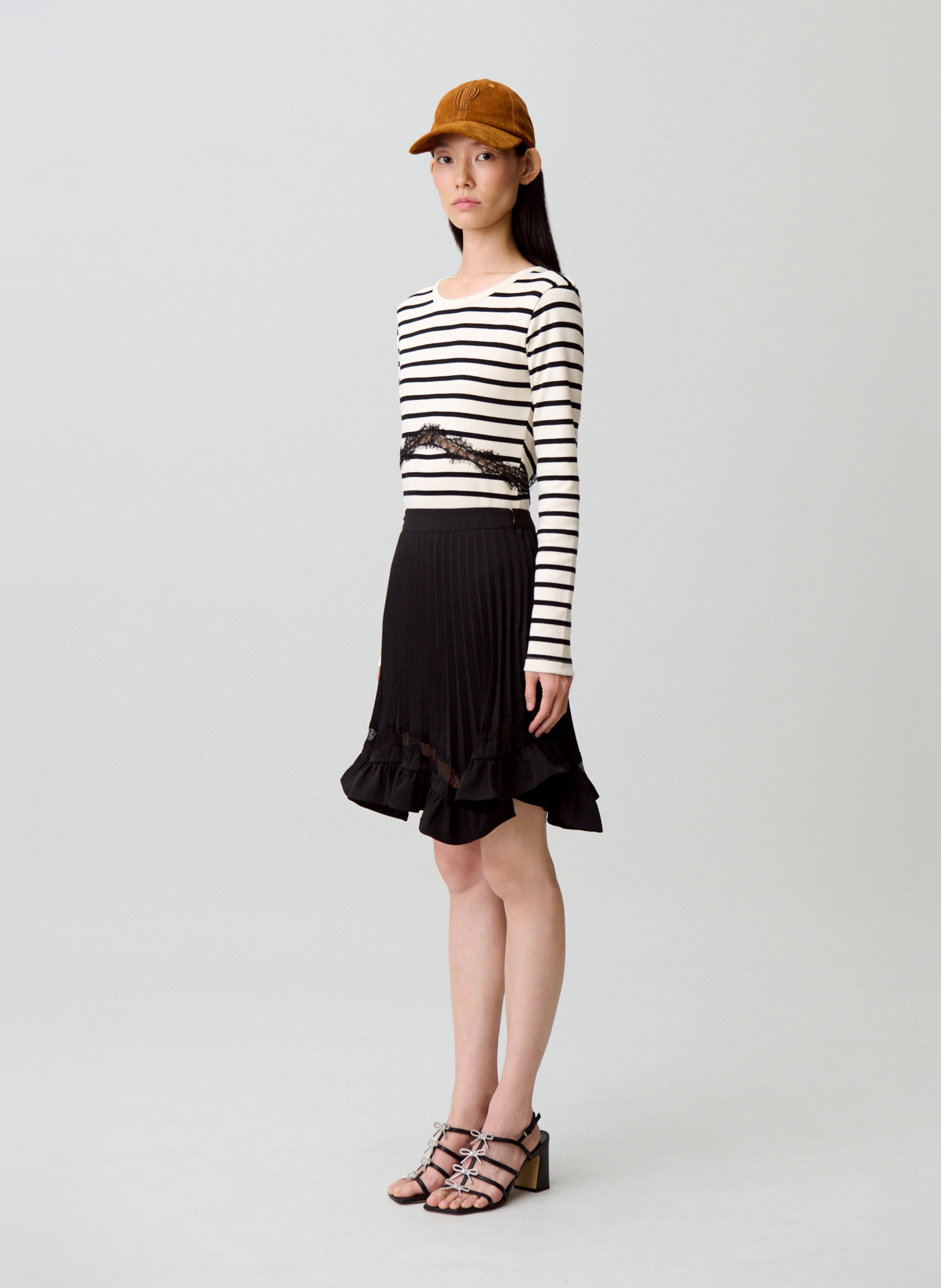 Jupe courte évasée Noir