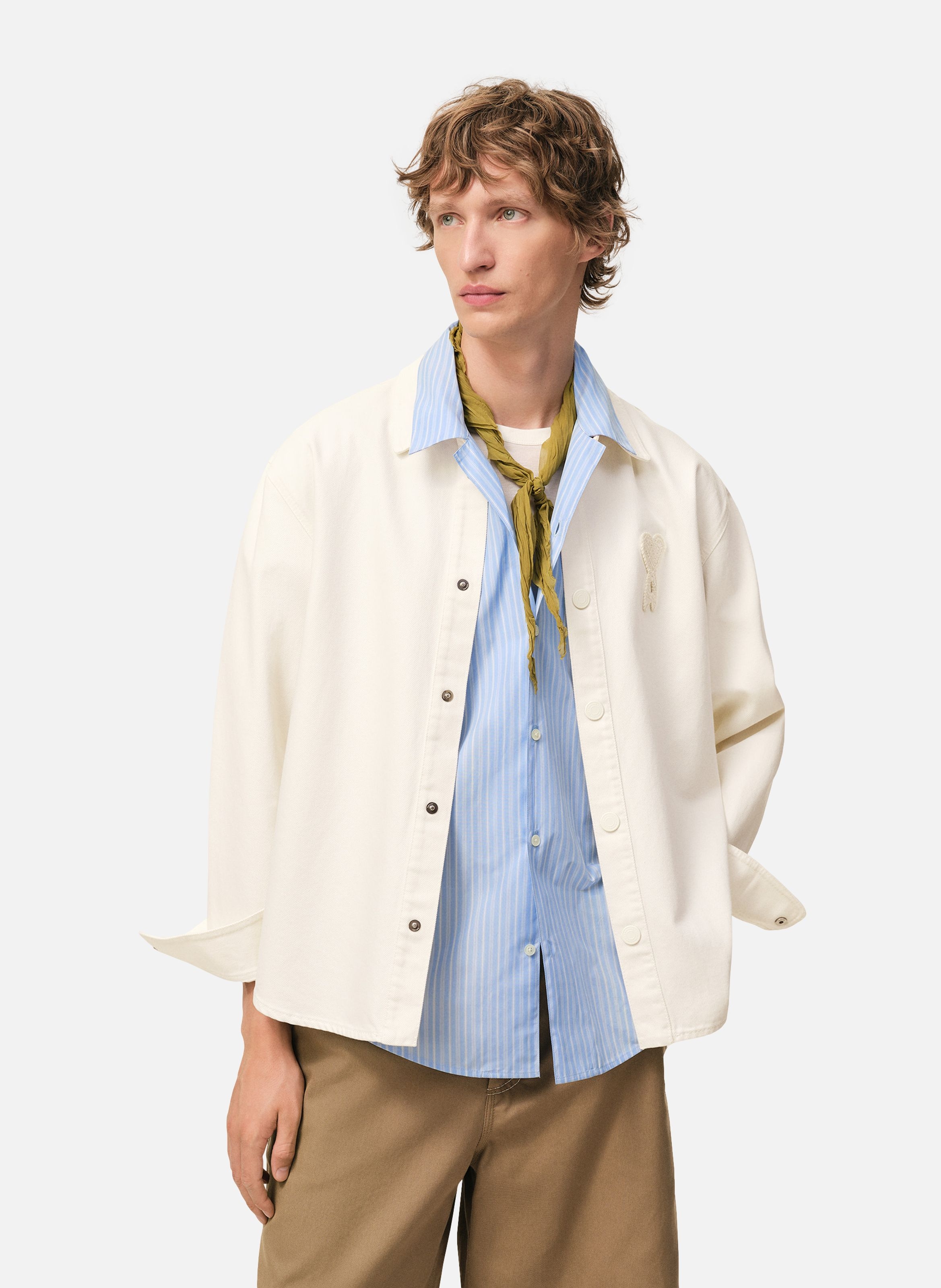 Surchemise ami de coeur en crochet unisexe en coton AMI PARIS Blanc