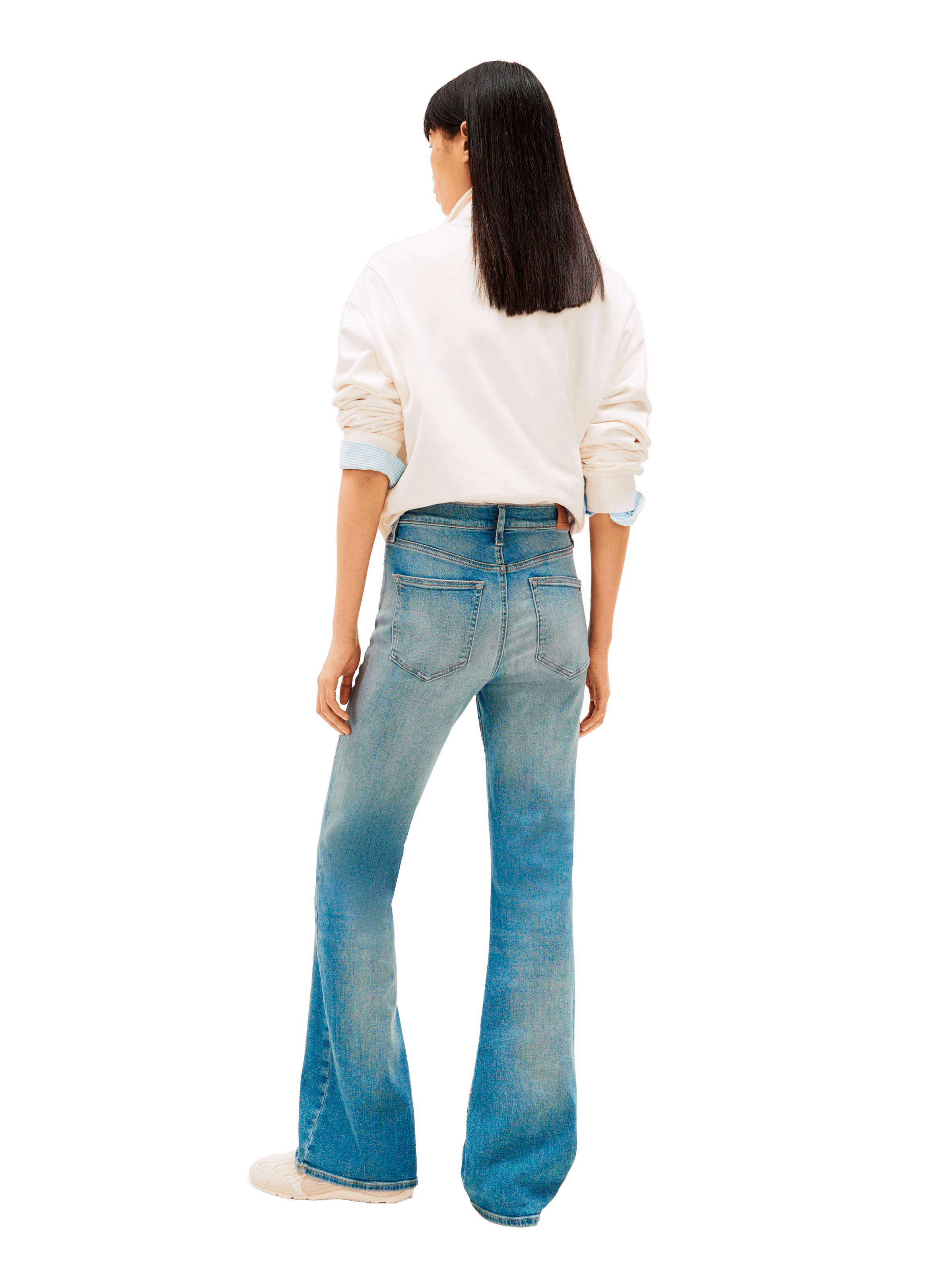 Flared washed denim jeans in a cotton blend TOMMY HILFIGER Blue