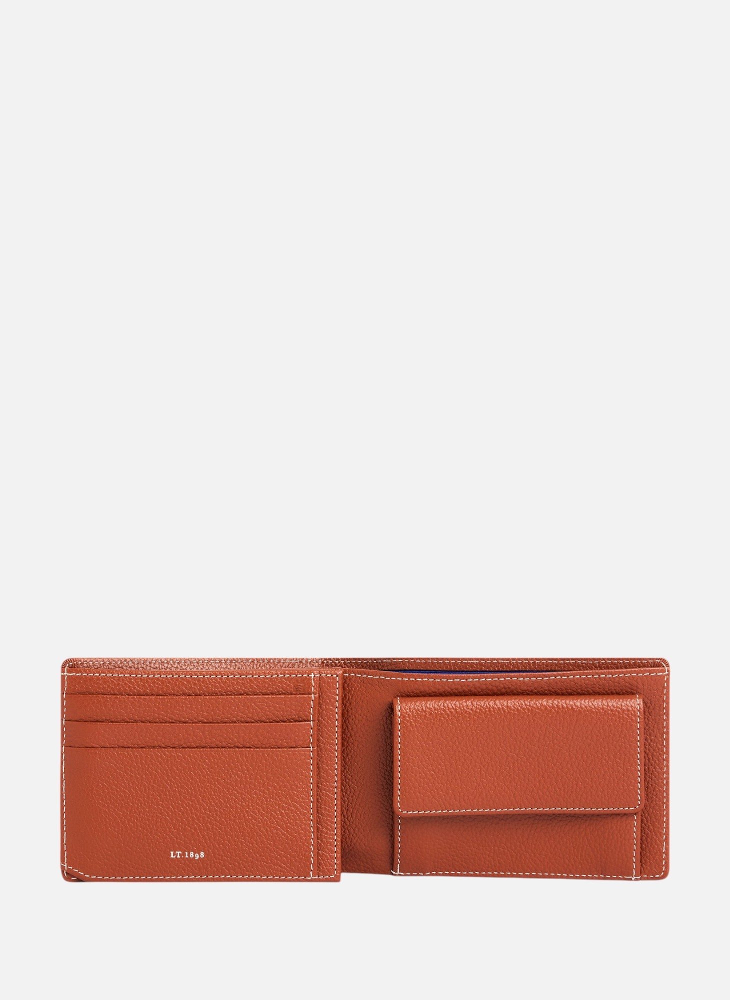 Portefeuille à rabat 2 volets emile en cuir grainé LE TANNEUR Marron