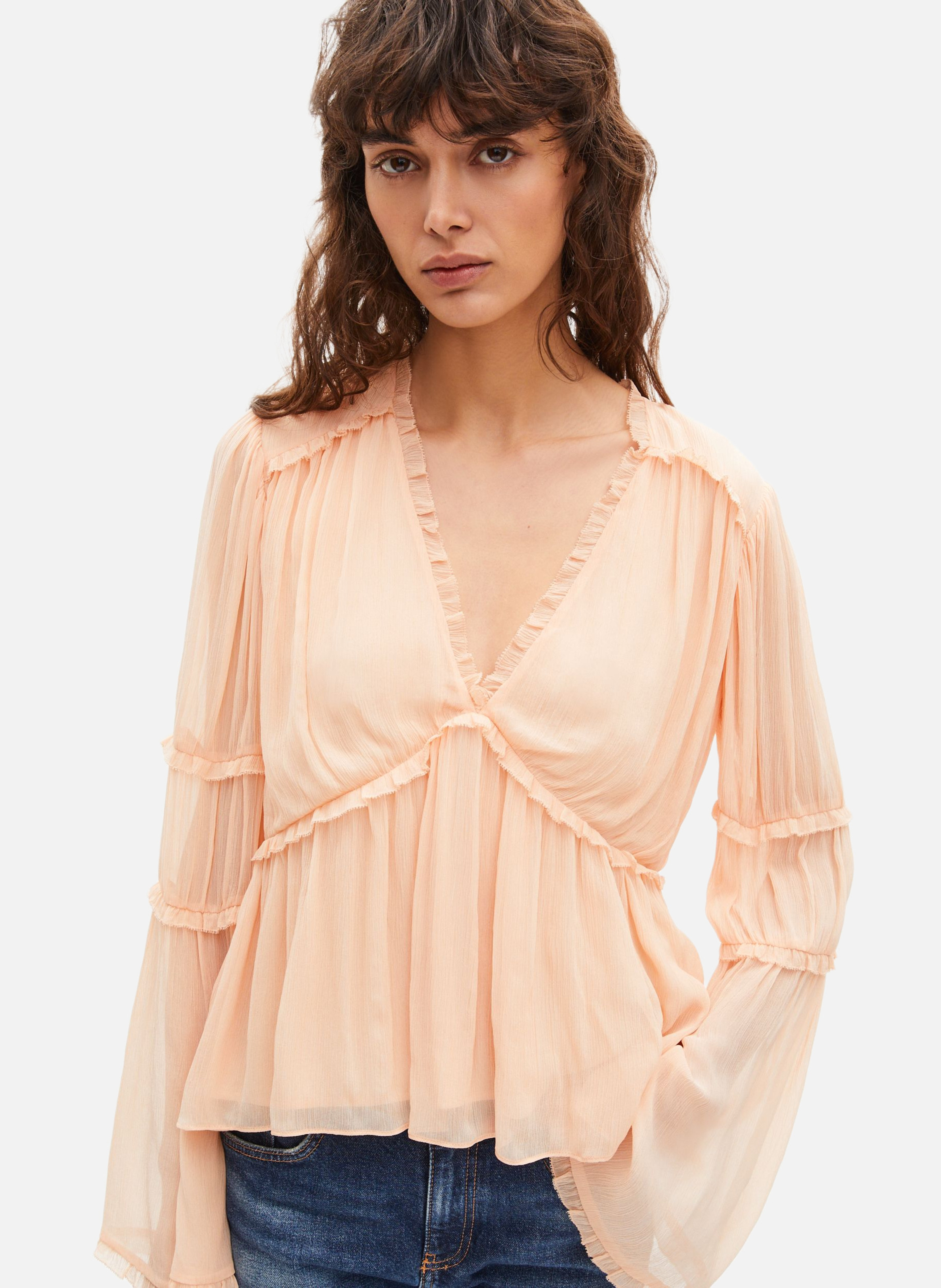 Top avec volants THE KOOPLES Beige