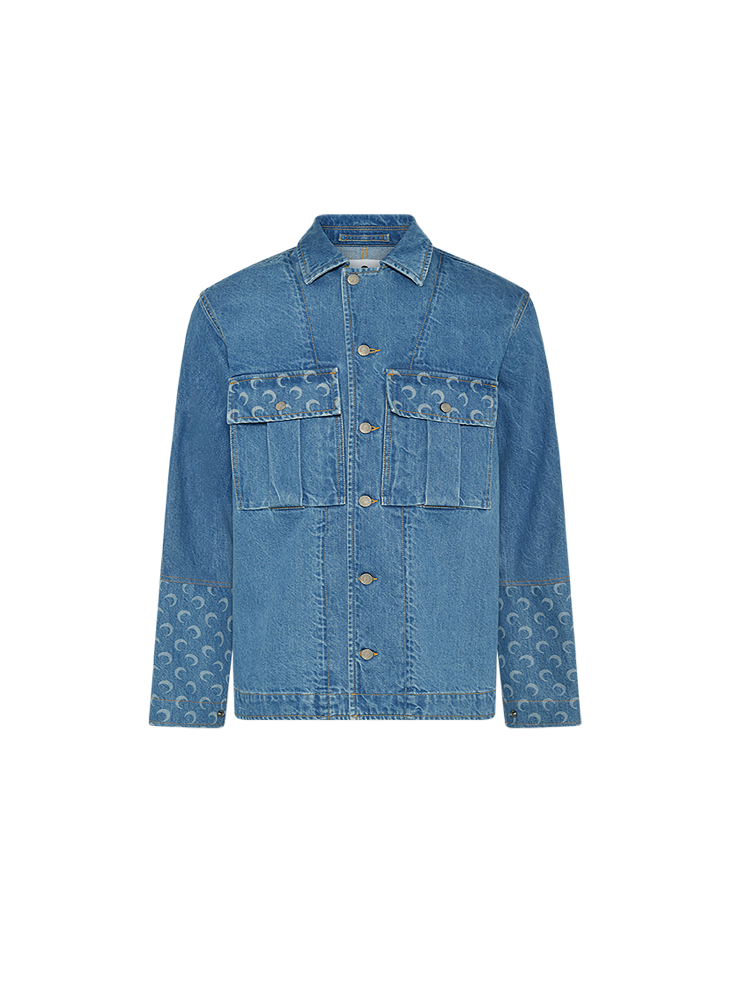 Light blue denim trucker jacket organic cotton MARINE SERRE Blue