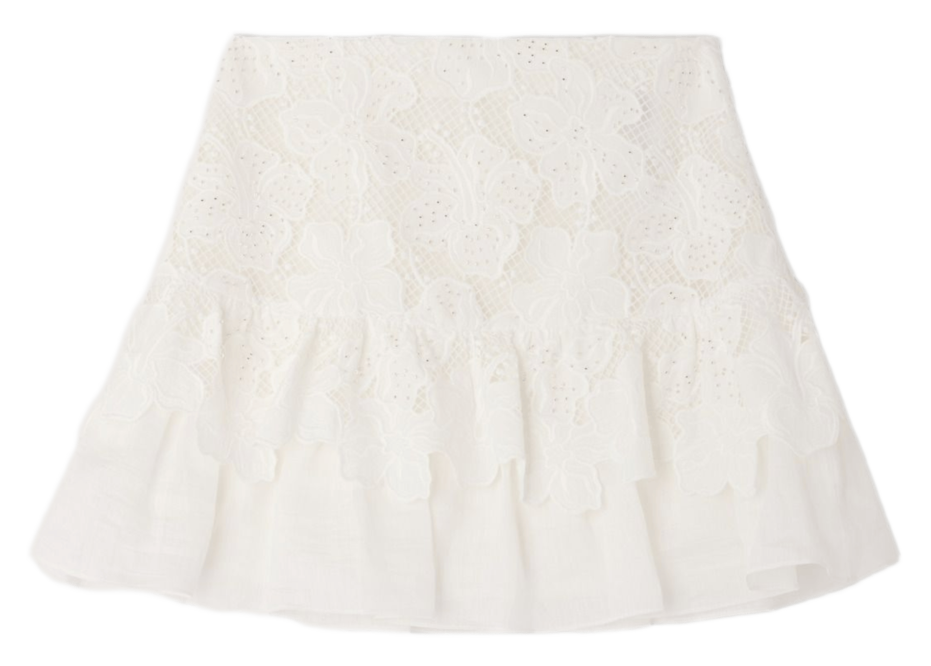 Jupe courte en dentelle SANDRO Blanc