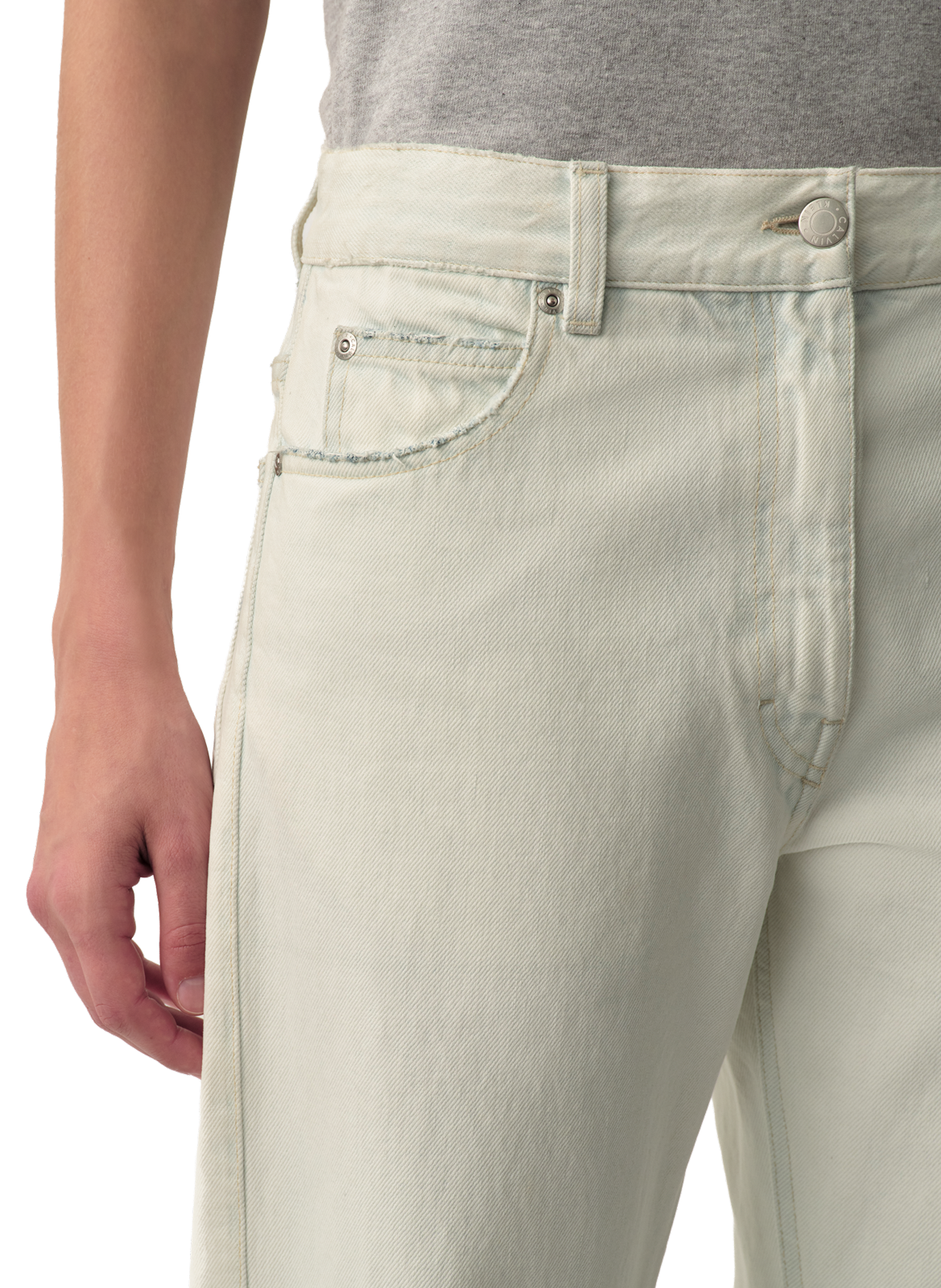 Jean droit en coton Calvin Klein Collection Blanc