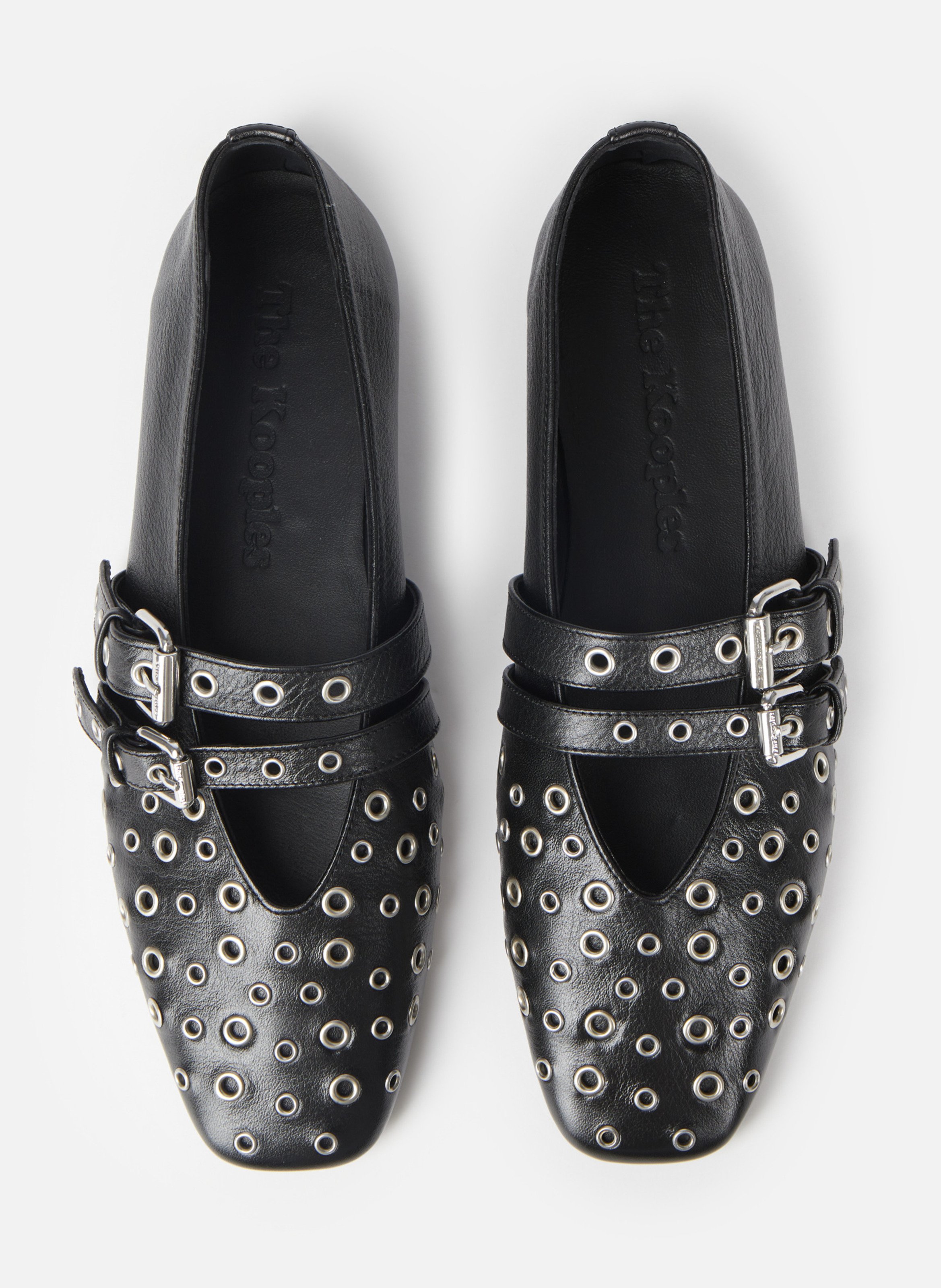 Ballerine avec studs en cuir THE KOOPLES Noir