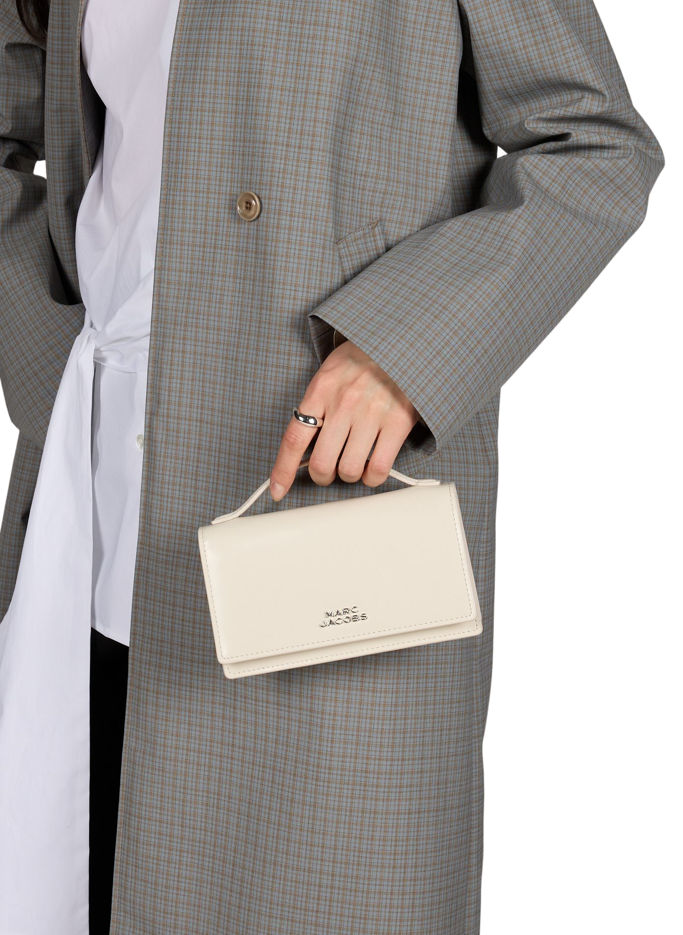 Mirror mini patent leather shoulder bag MARC JACOBS Beige