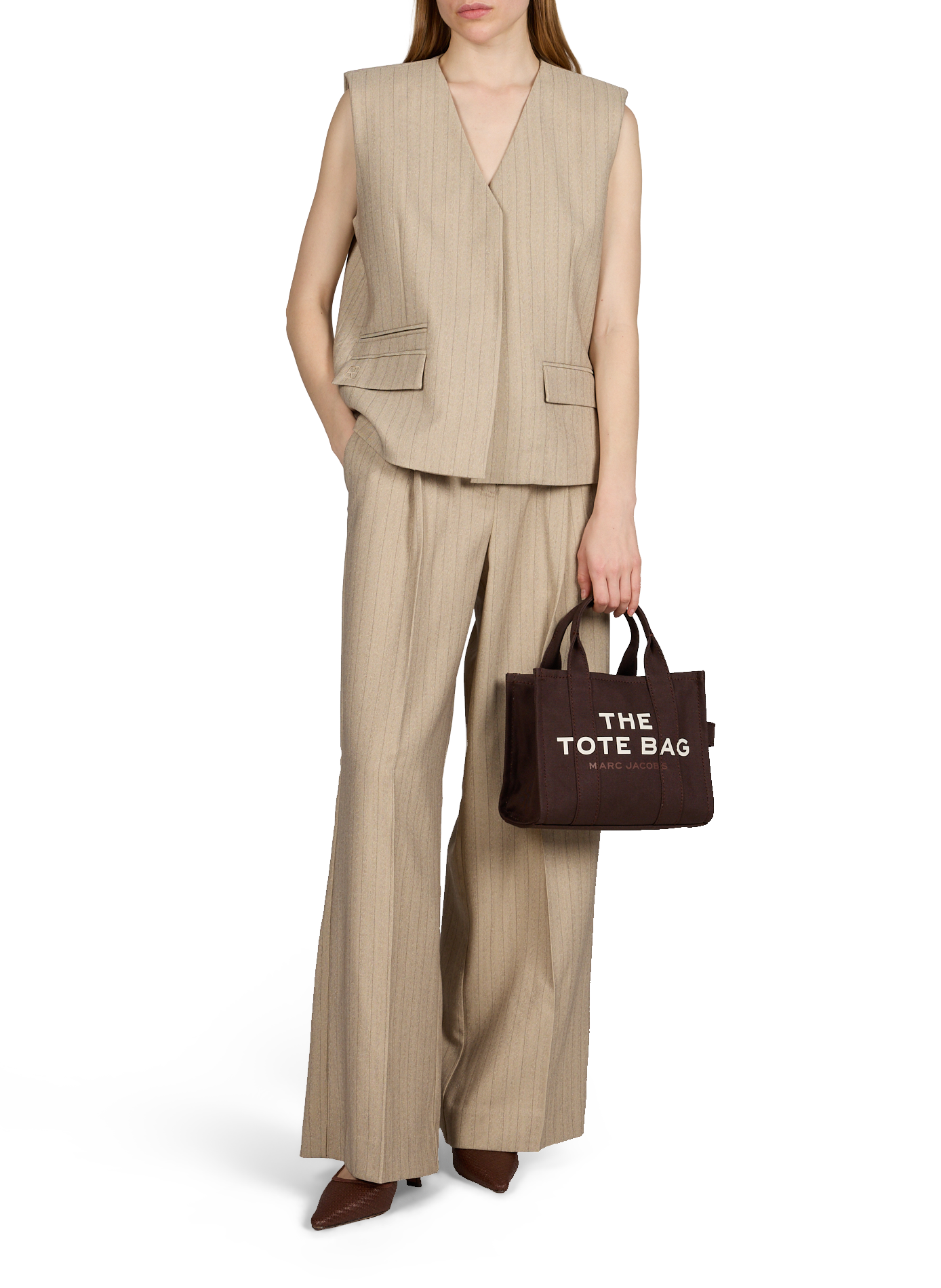 Borsa tote piccola in tela MARC JACOBS Marrone