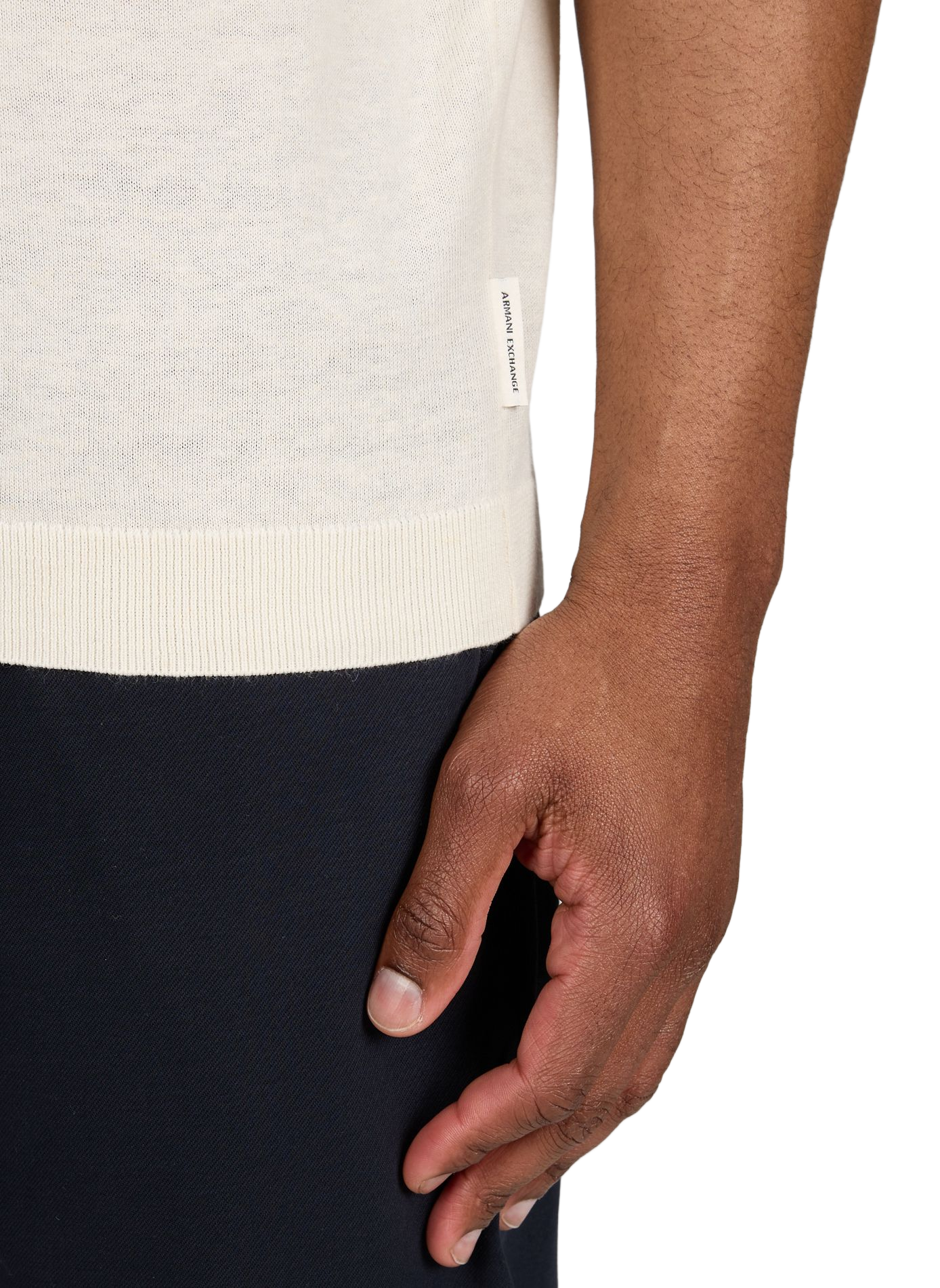 Short-sleeved linen and cotton sweater ARMANI EXCHANGE Multicolour