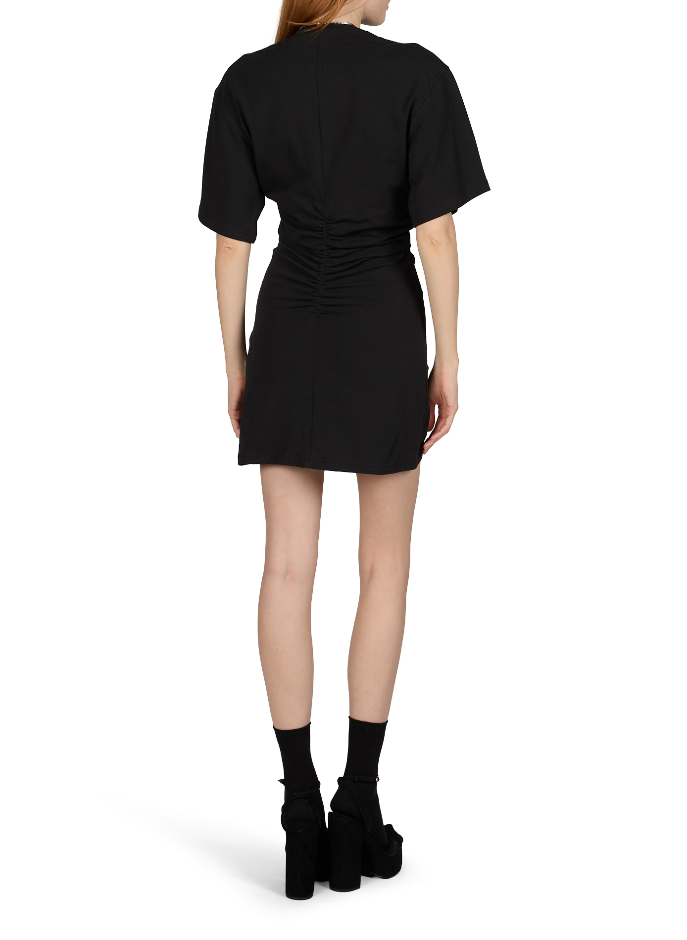Robe courte zippée en coton mélangé ALEXANDER WANG Noir