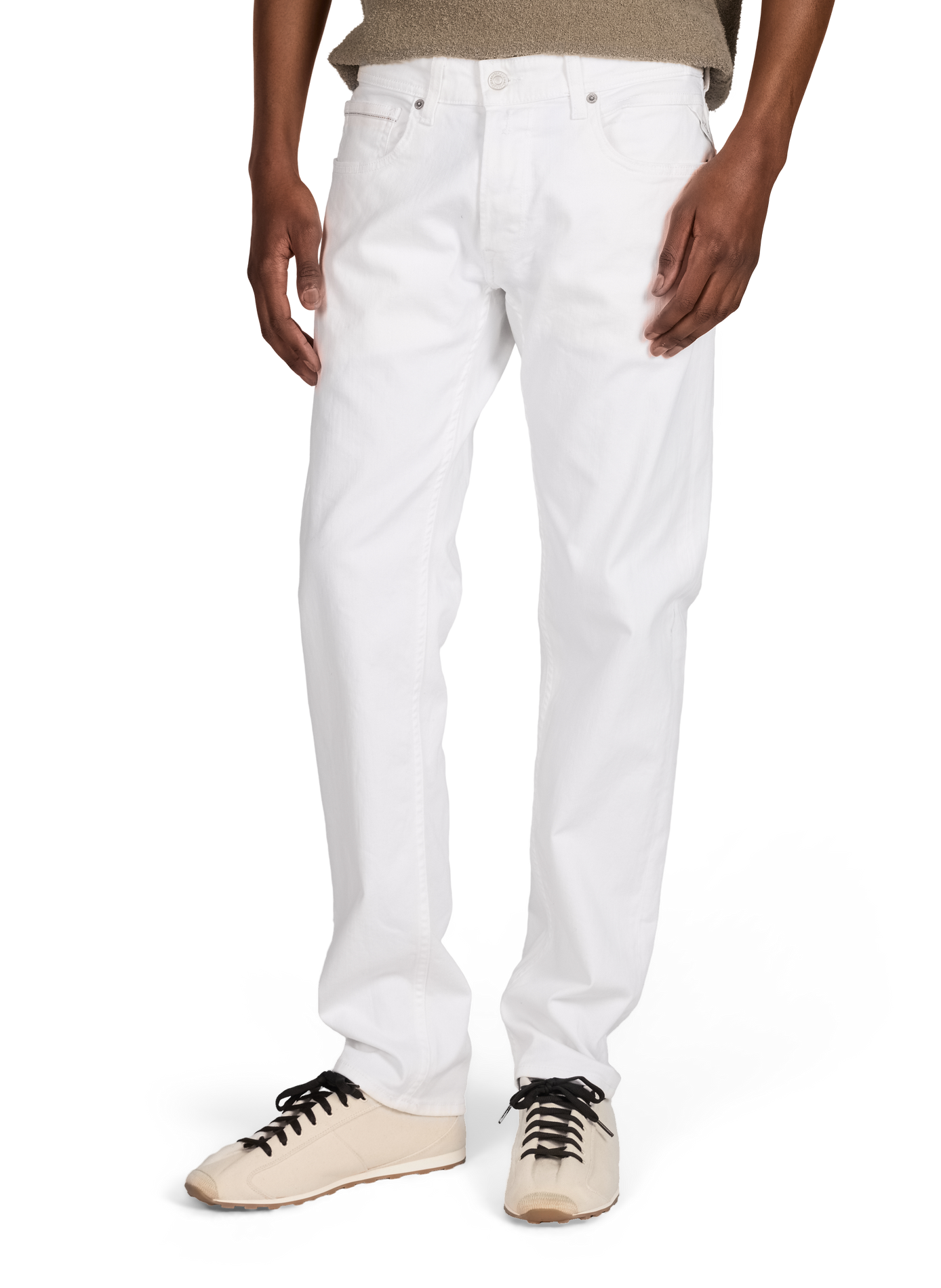 Jean droit en coton mélangé REPLAY Blanc