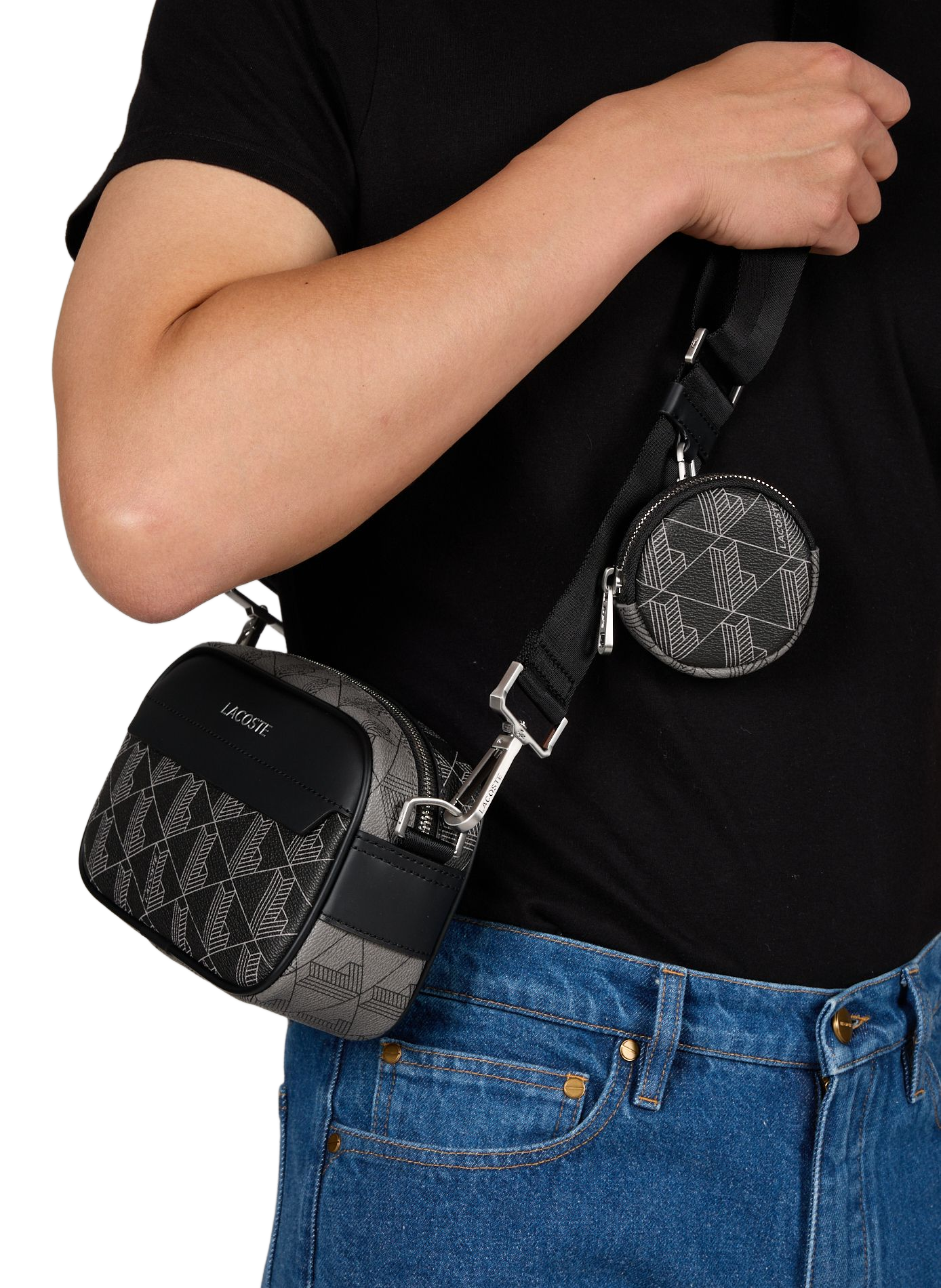 Small reporter bag The Blend with charms LACOSTE Grey