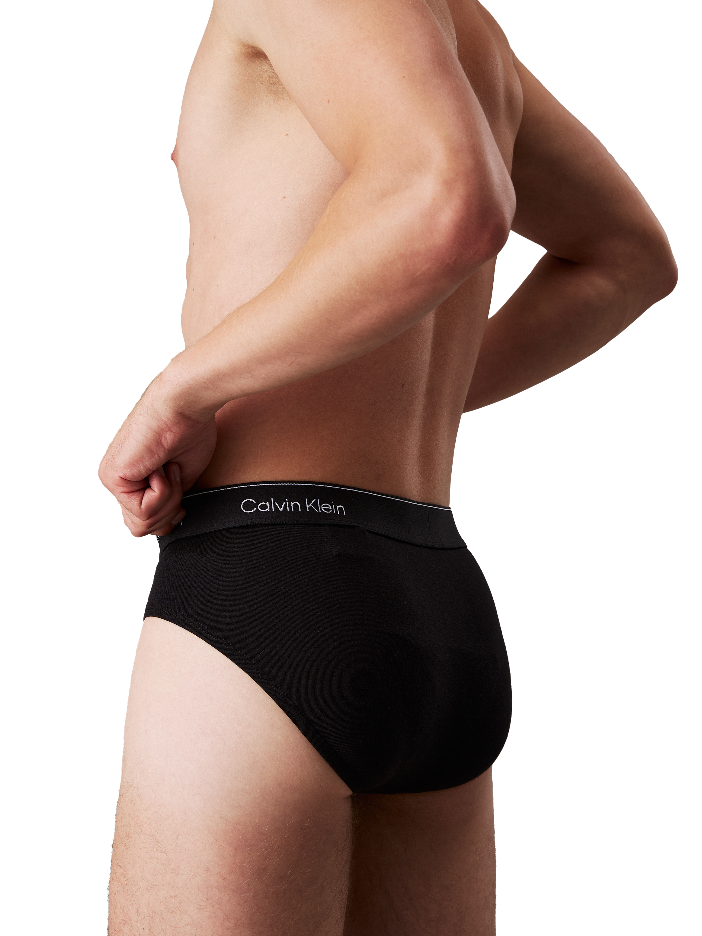 Set von 3 einfarbigen Slips aus Baumwollmischung CALVIN KLEIN Mehrfarbig