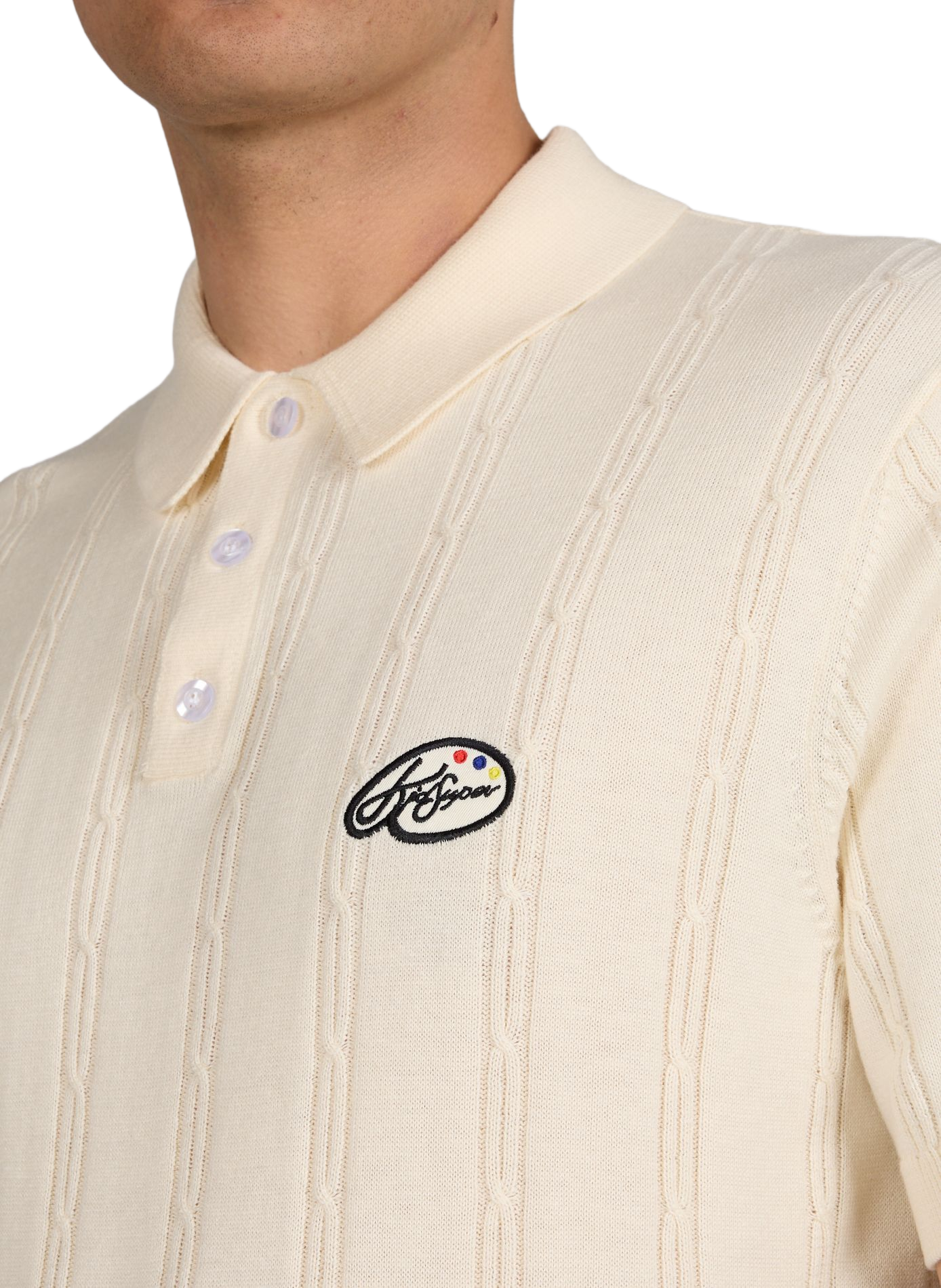 Polo à manches courtes en maille de coton KIDSUPER Beige