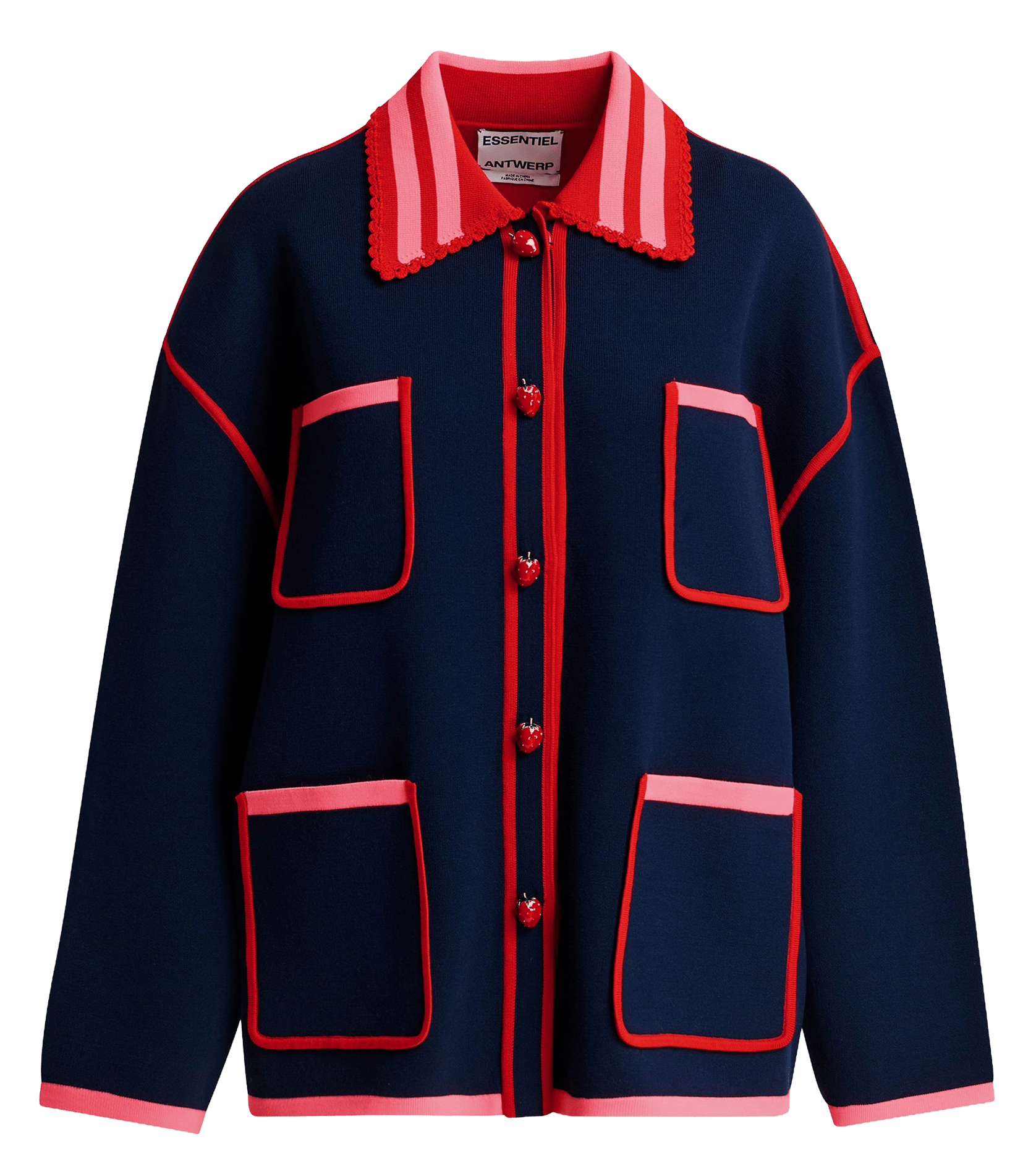 Cardigan oversize col classique kokorico ESSENTIEL ANTWERP Bleu