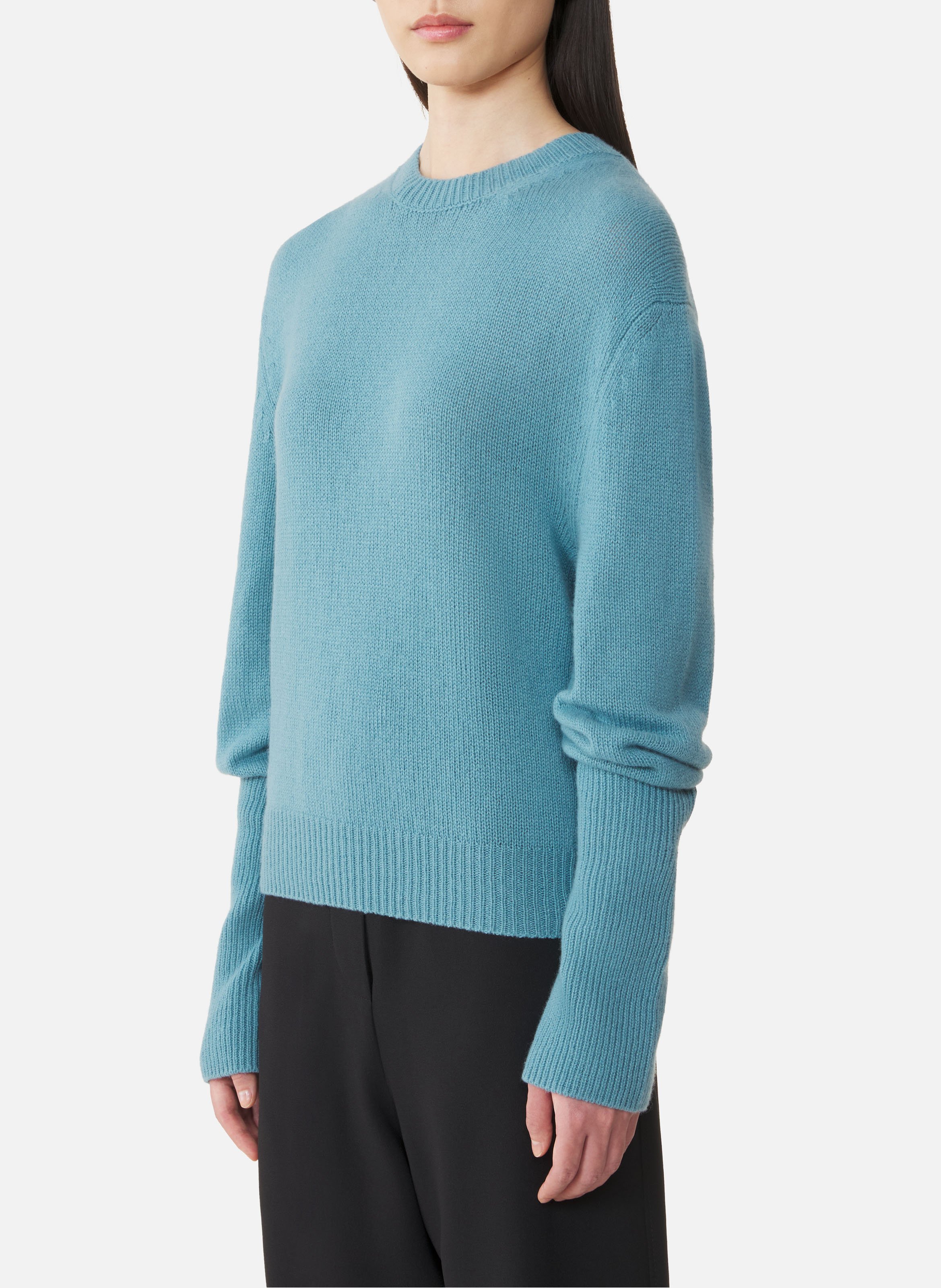 Pull détail gros grain en cachemire LANVIN Bleu