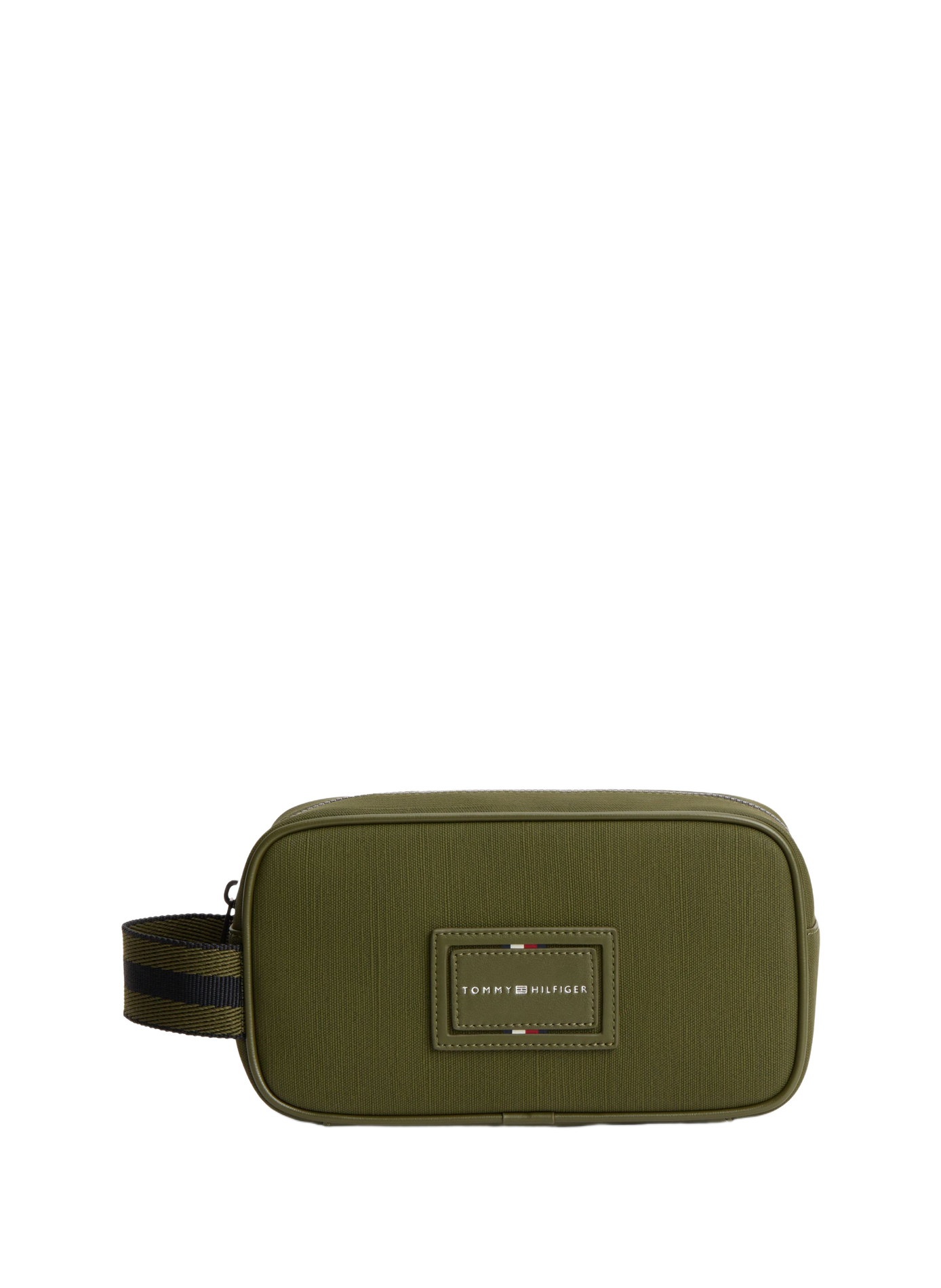 Trousse de toilette texturée à patch logo TOMMY HILFIGER Kaki