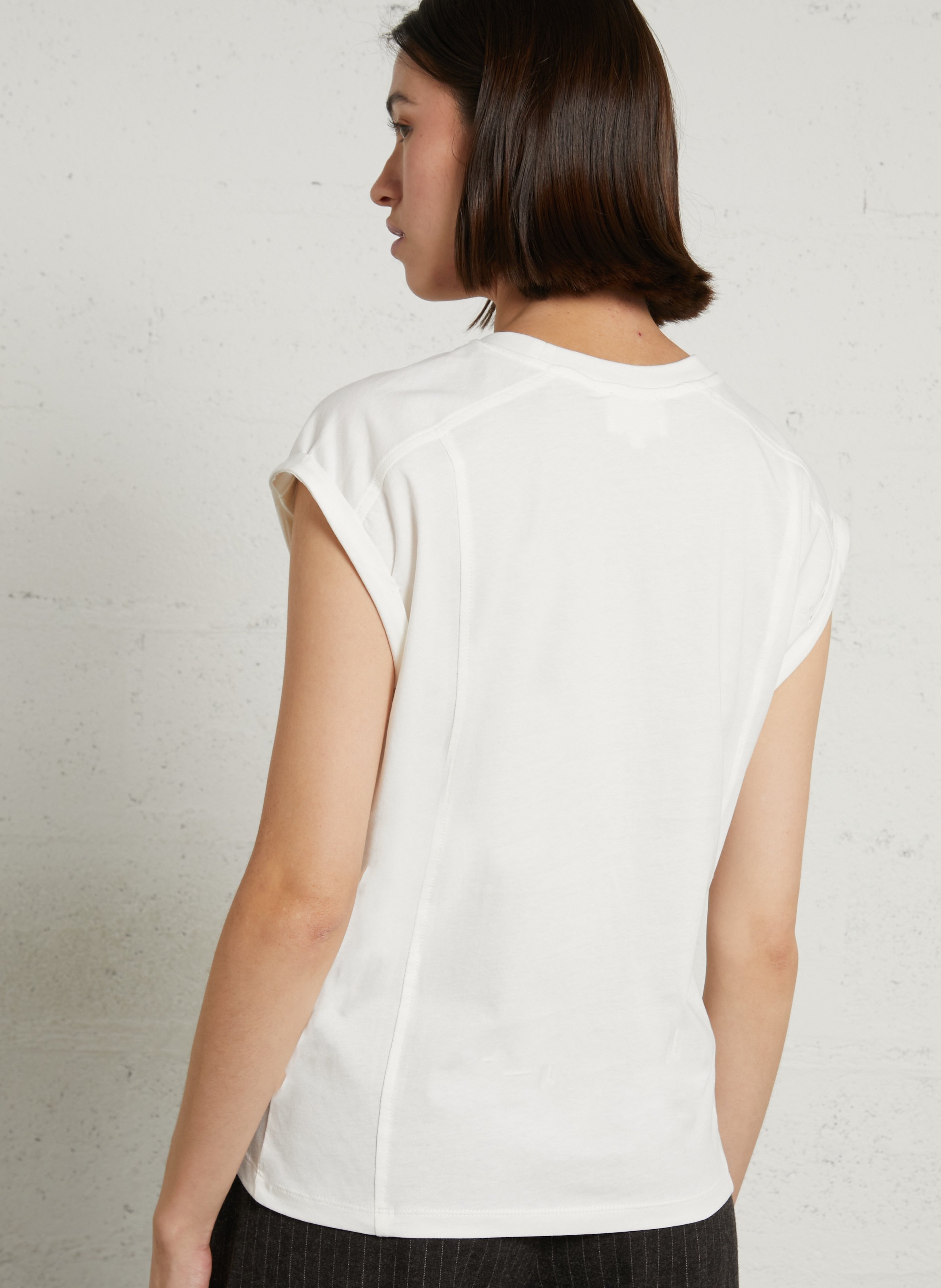 Tee-shirt ample col rond en coton timeo MAISON 123 Blanc