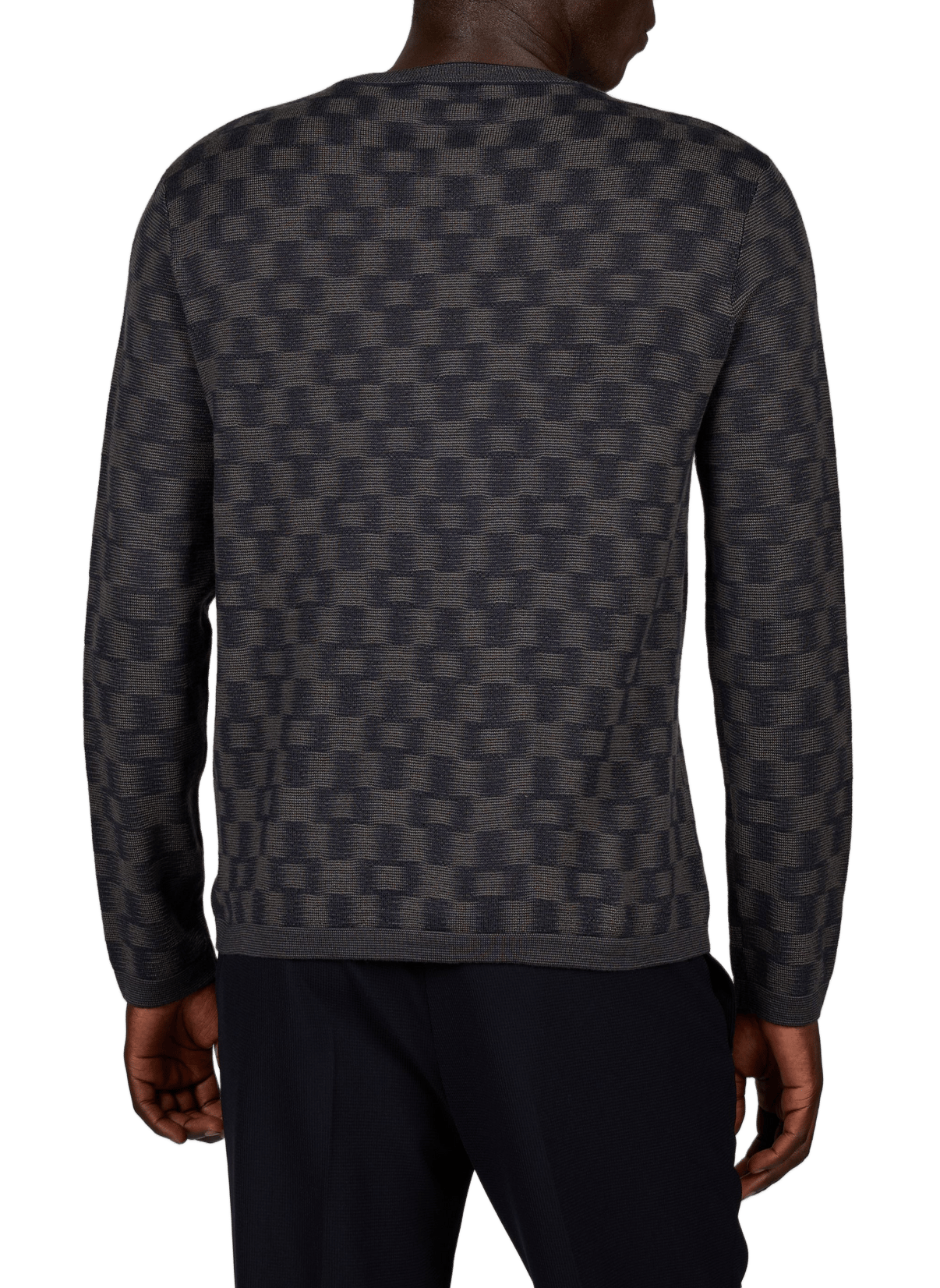 Virgin wool patterned sweater EMPORIO ARMANI Blue
