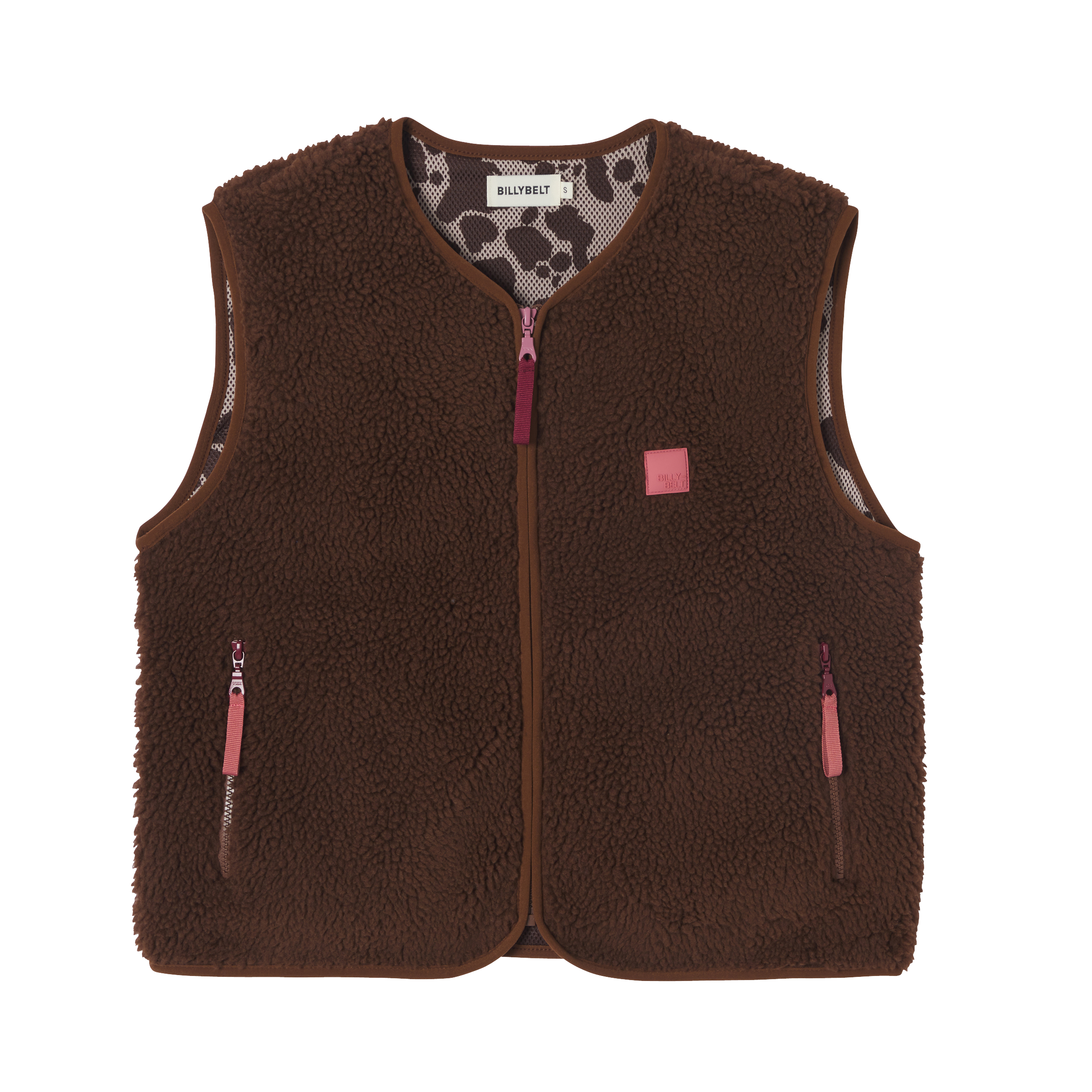 Veste sherpa zippée sans manches  Marron