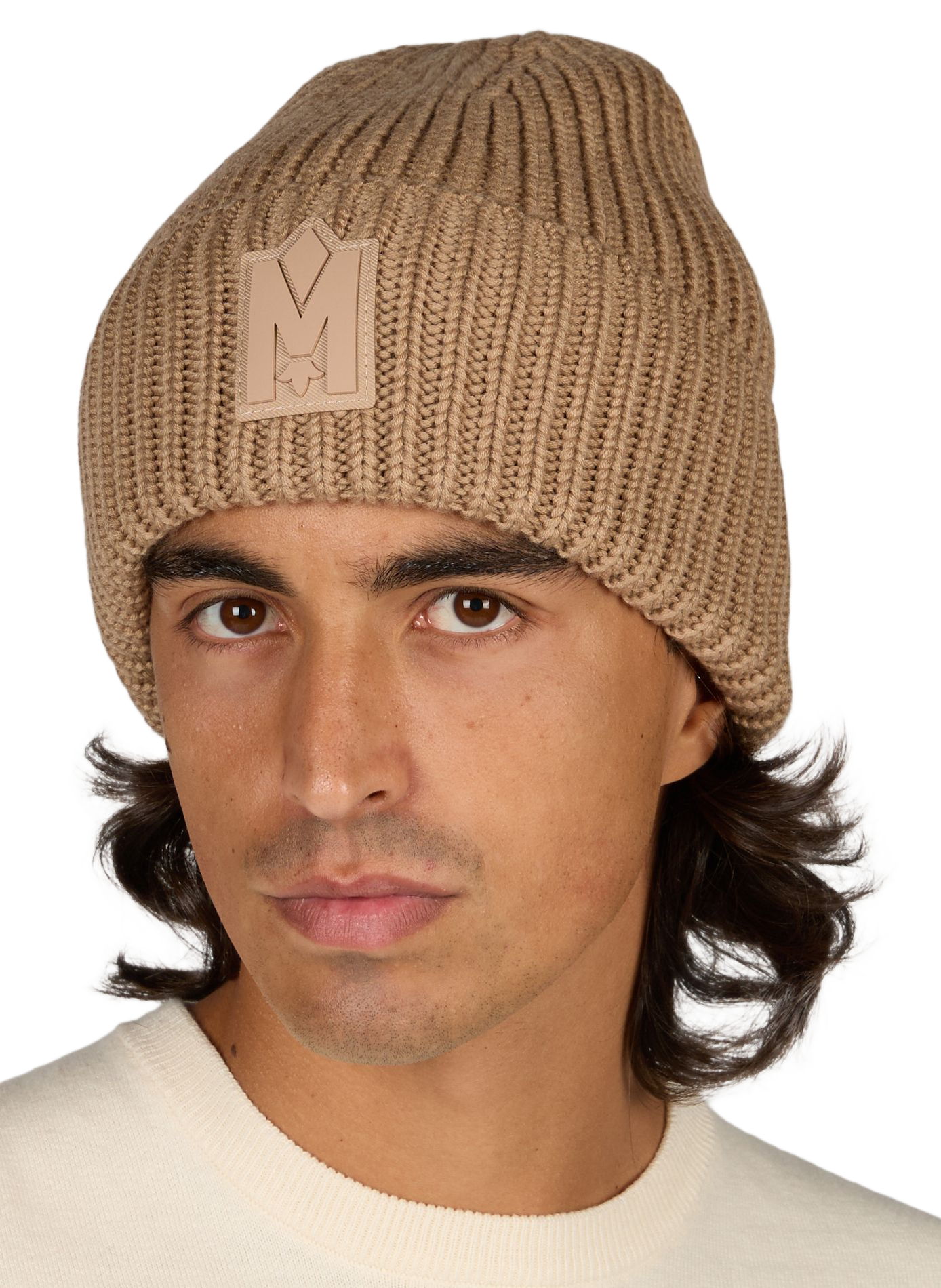 Strickmütze aus Wolle-Mix MACKAGE Beige