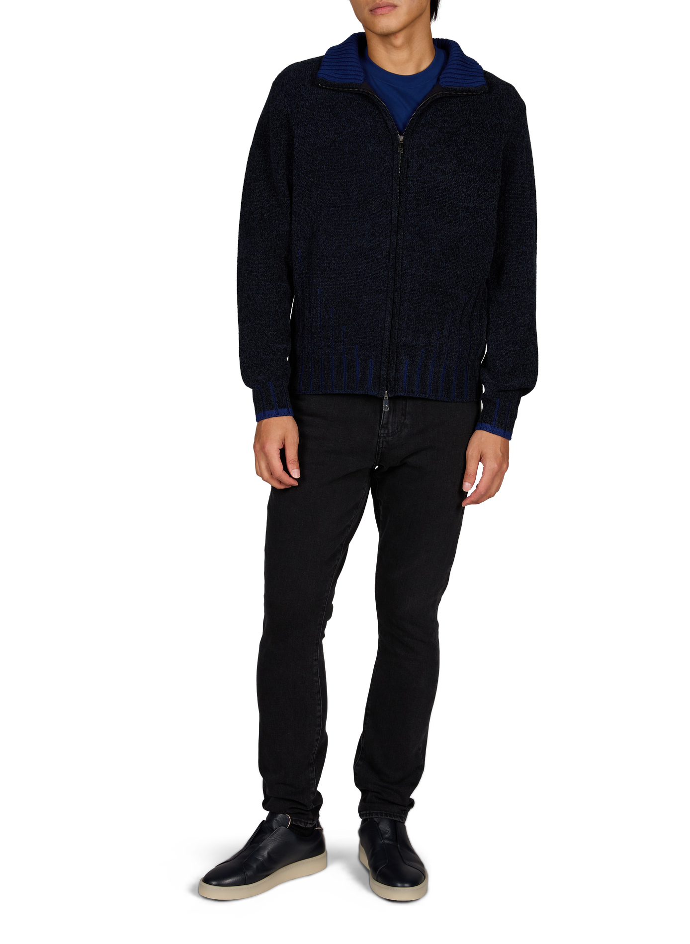 Straight knit sweater with high neck ARMANI EXCHANGE Blue