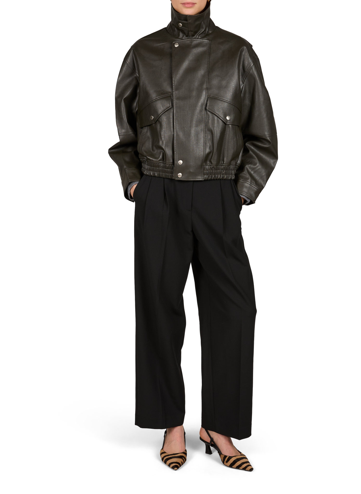 Blouson ample col classique zippé DUNST Gris