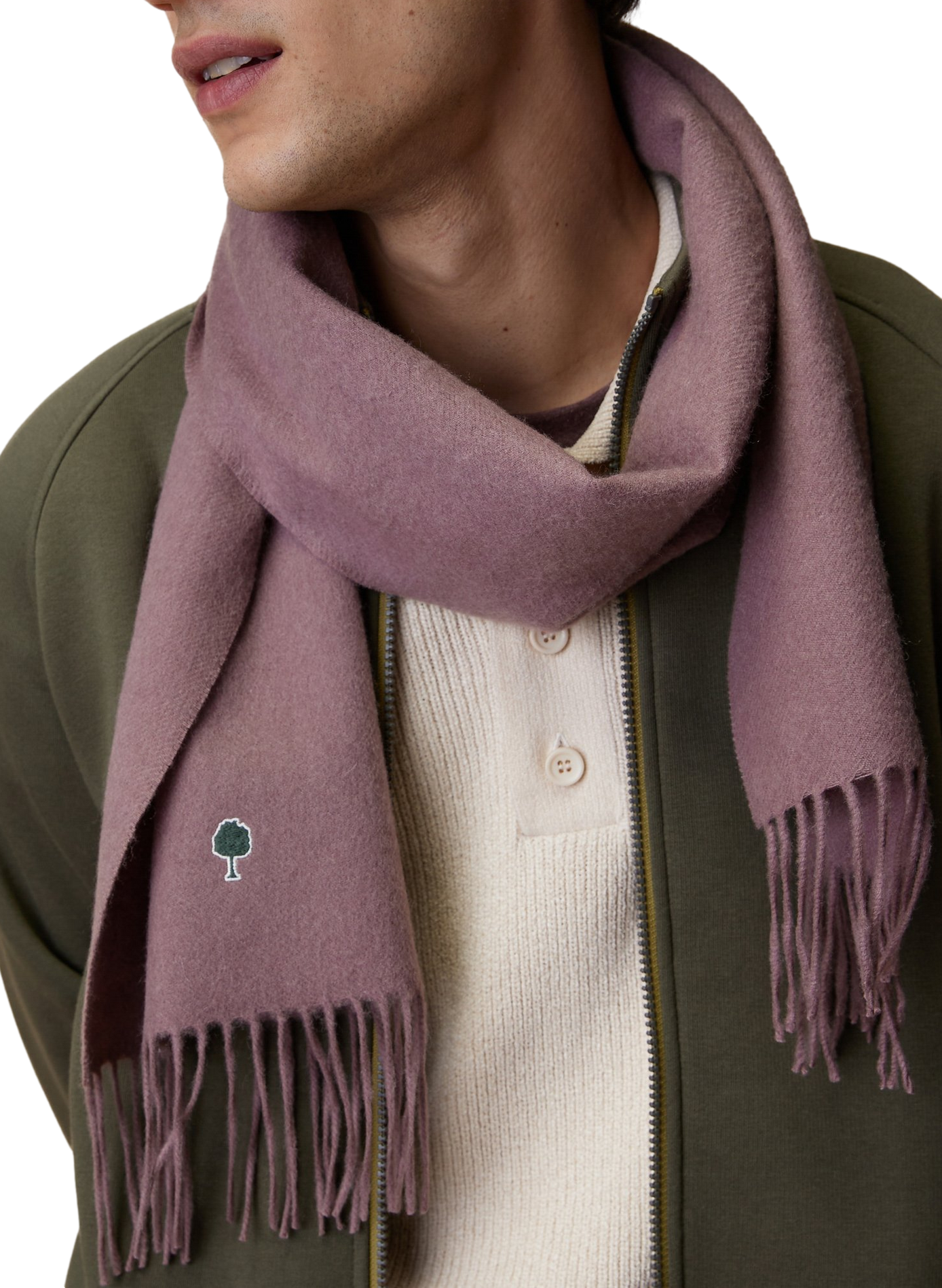 Echarpe en laine mélangé FAGUO Rosa