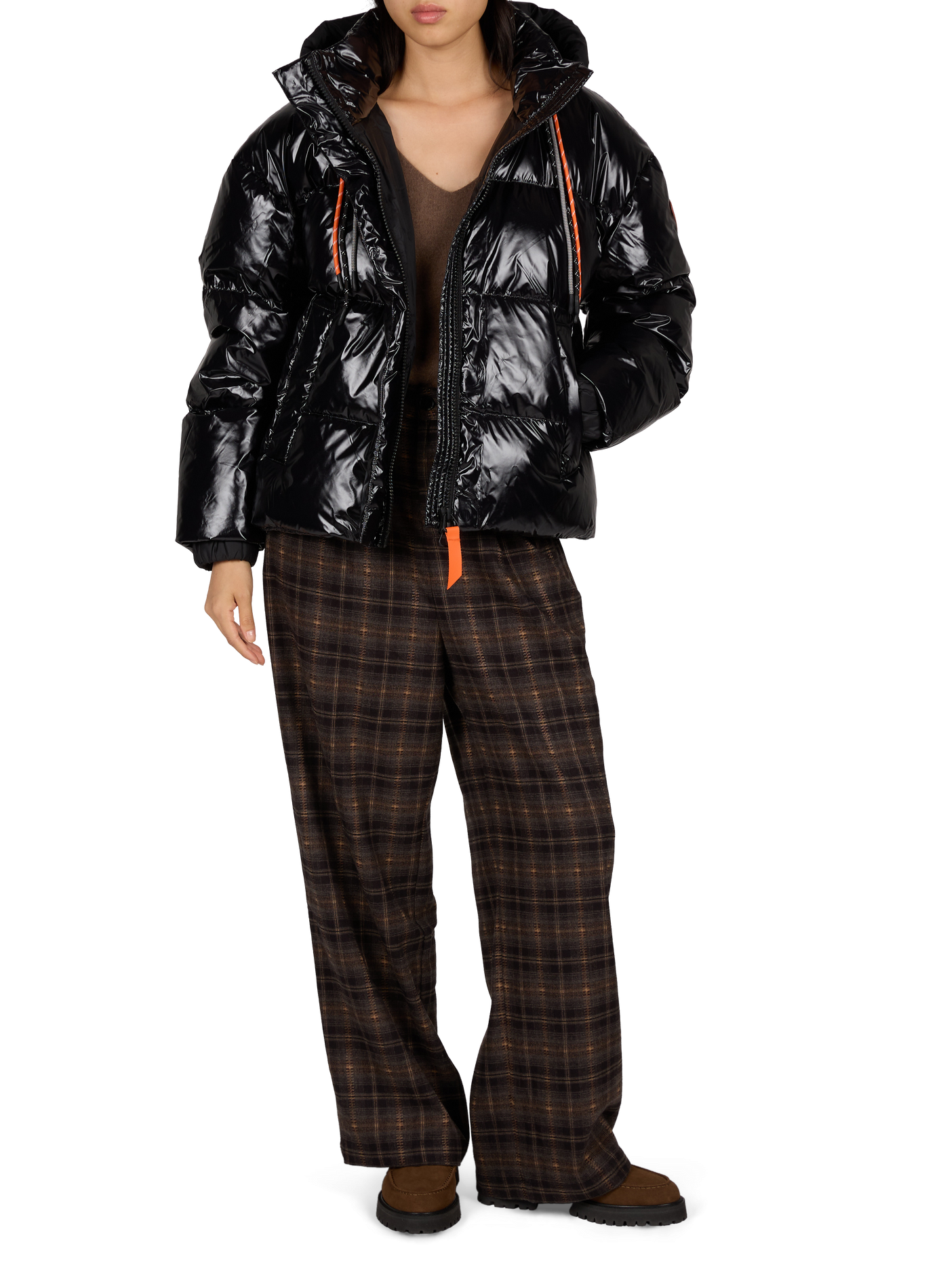 LILIBRIGHT short shiny puffer jacket GERTRUDE Black