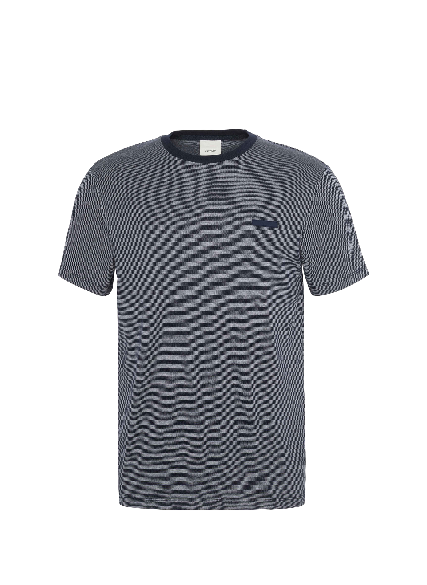 Straight-fit striped cotton crew-neck T-shirt CALVIN KLEIN Blue