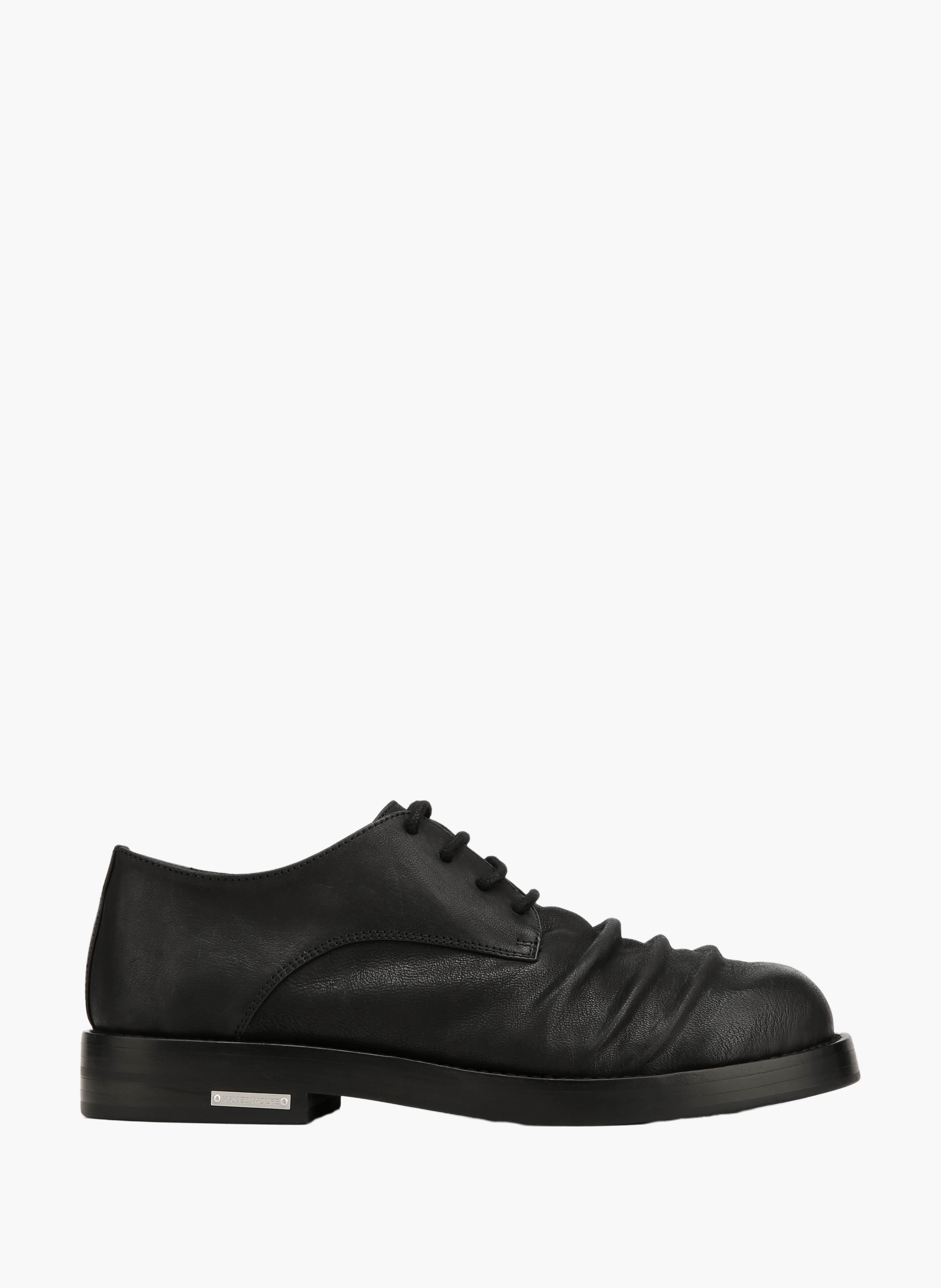 Mocassins the wrinkled derby en cuir NAKED WOLFE Noir