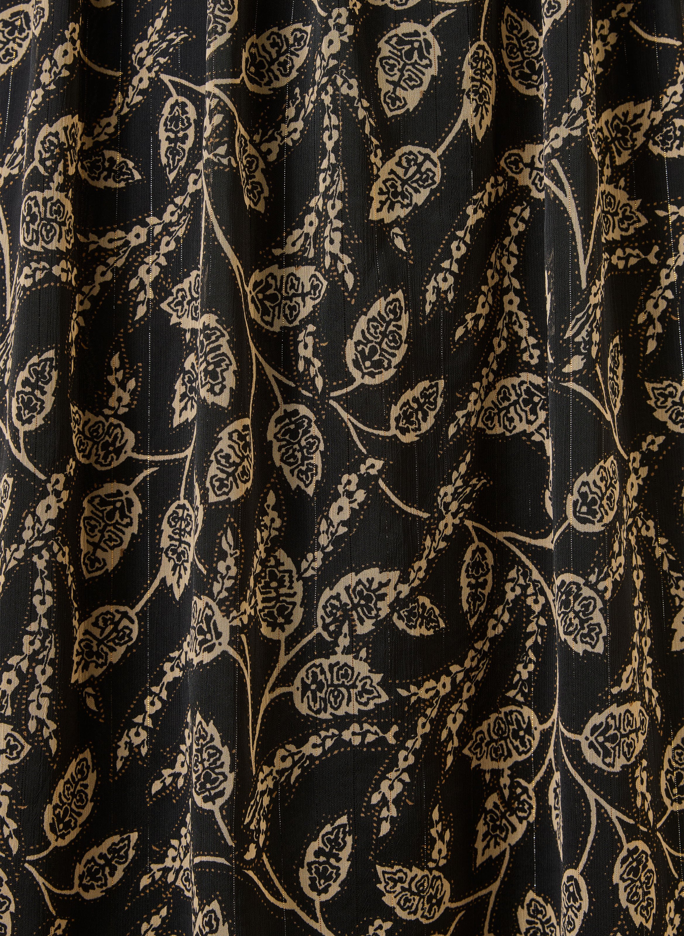 Lange jurk met overslaghals en print LA FEE MARABOUTEE Zwart