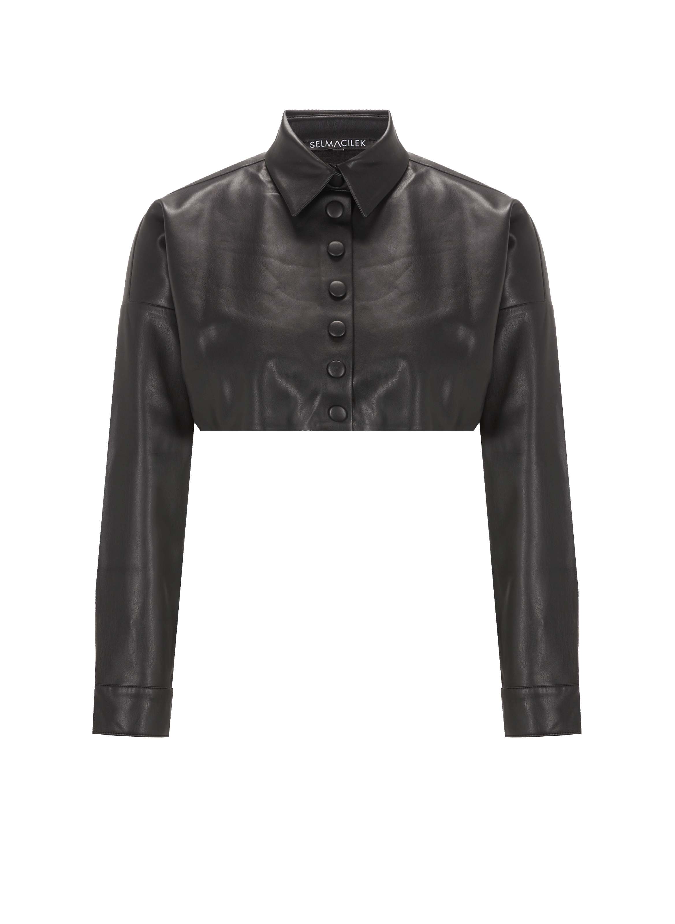 Chemise courte en cuir vegan