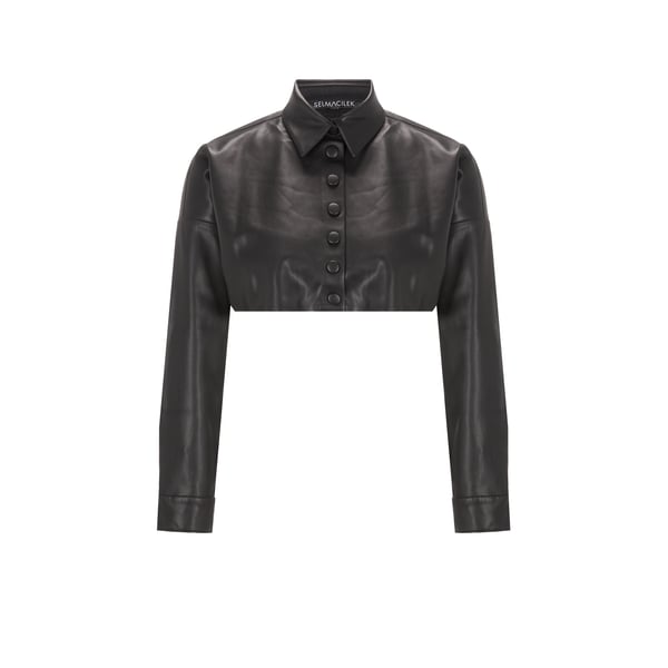 Chemise courte en cuir vegan