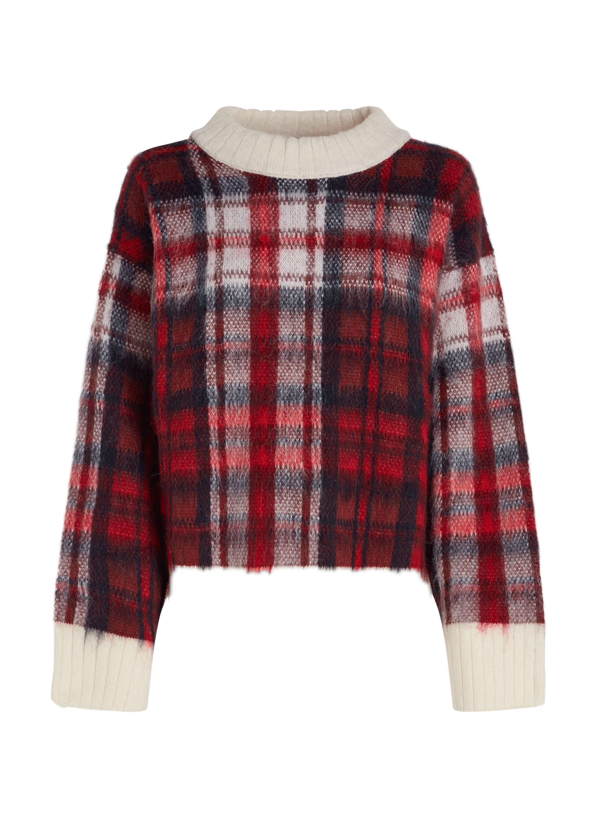 Pull Tartan en laine mélangée