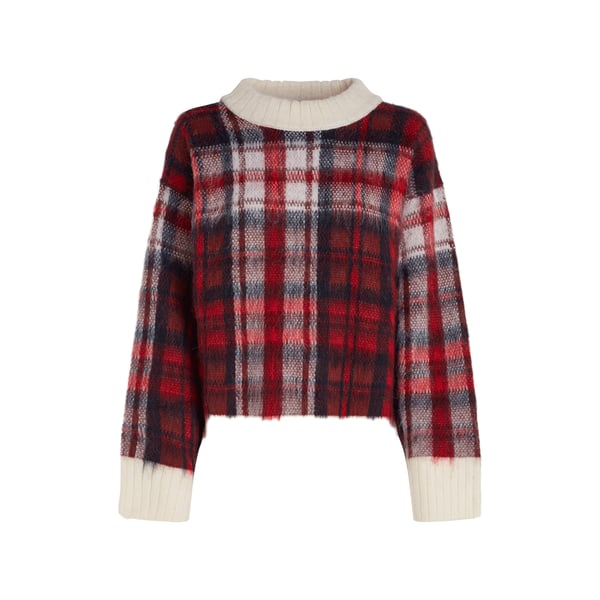 Pull Tartan en laine mélangée