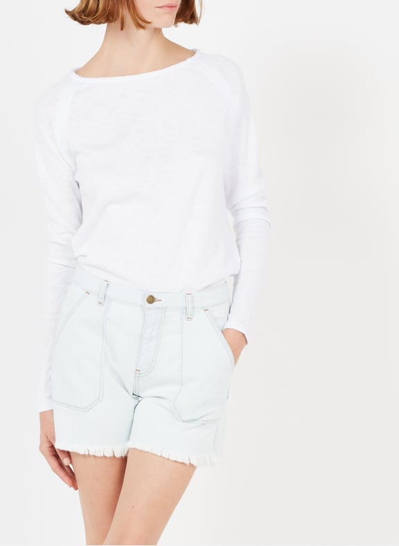 Tee-shirt à col bateau en coton sonoma Blanc by AMERICAN VINTAGE AMERICAN VINTAGE Tee-shirt à col bateau en coton sonoma Blanc