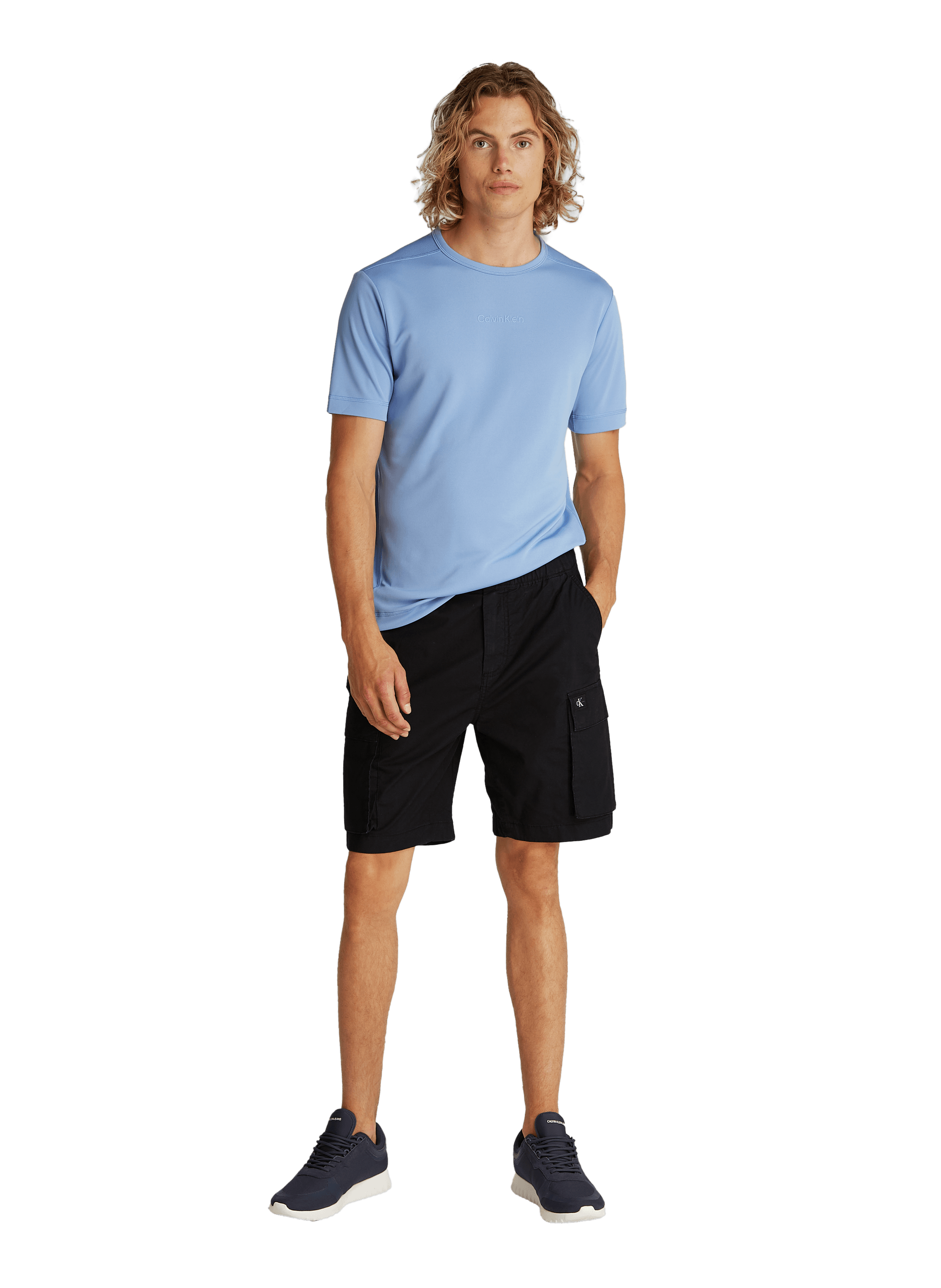 Short droit en coton mélangé CALVIN KLEIN Noir