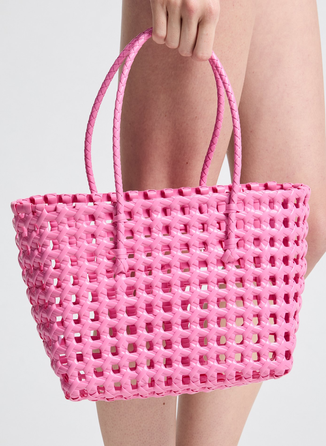 Sac cabas tressé AU PRINTEMPS PARIS Rose