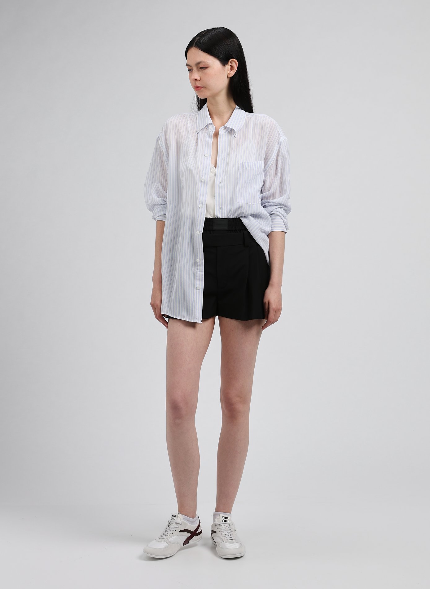 Striped wool blend sweater ALEXANDER WANG Black