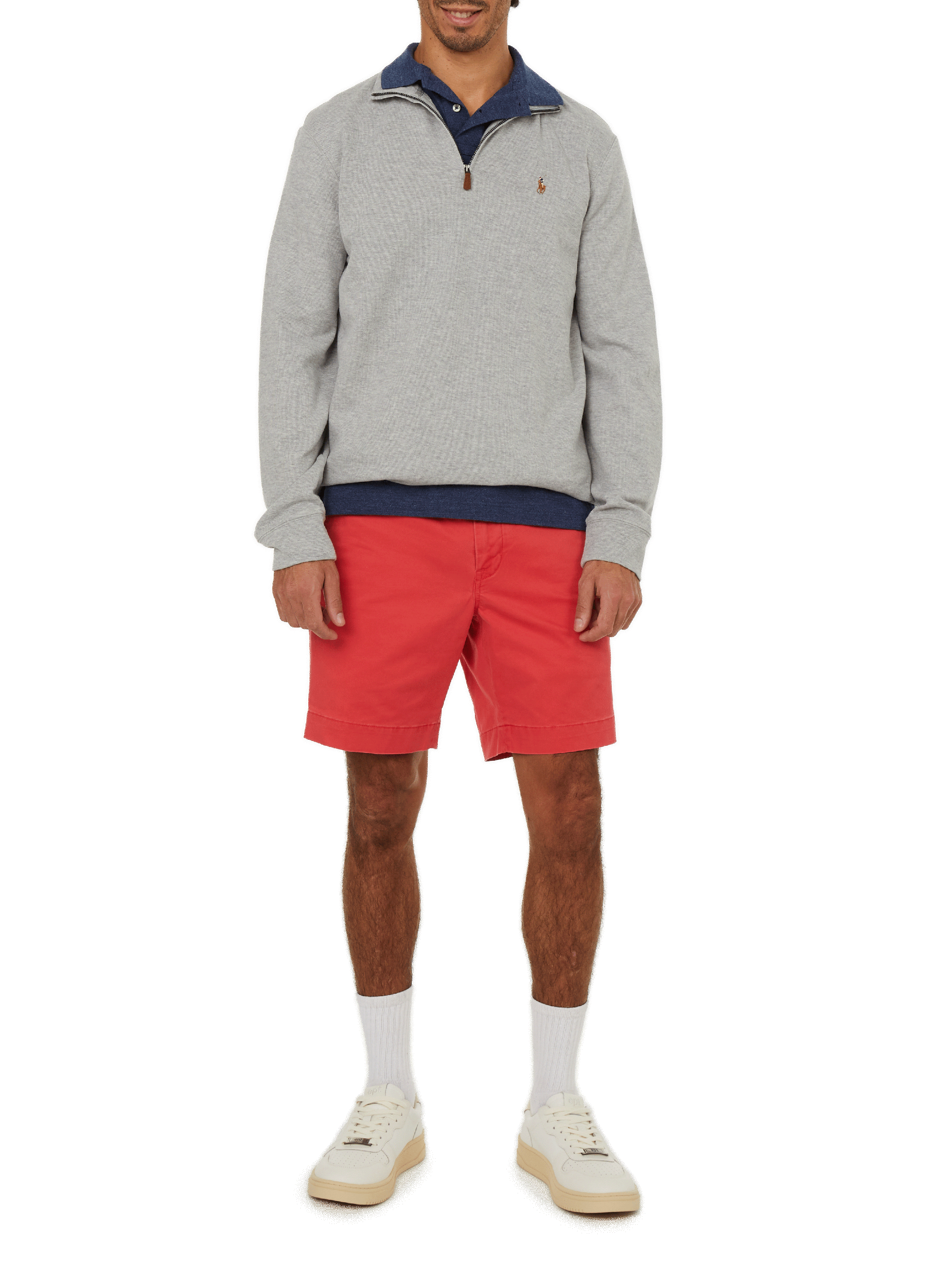 Pull col montant en coton POLO RALPH LAUREN Gris