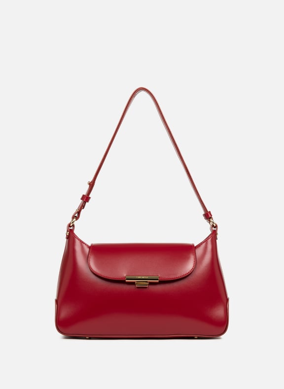 Grand sac besace - suave evenly Rouge by LANCASTER LANCASTER Grand sac besace - suave evenly Rouge