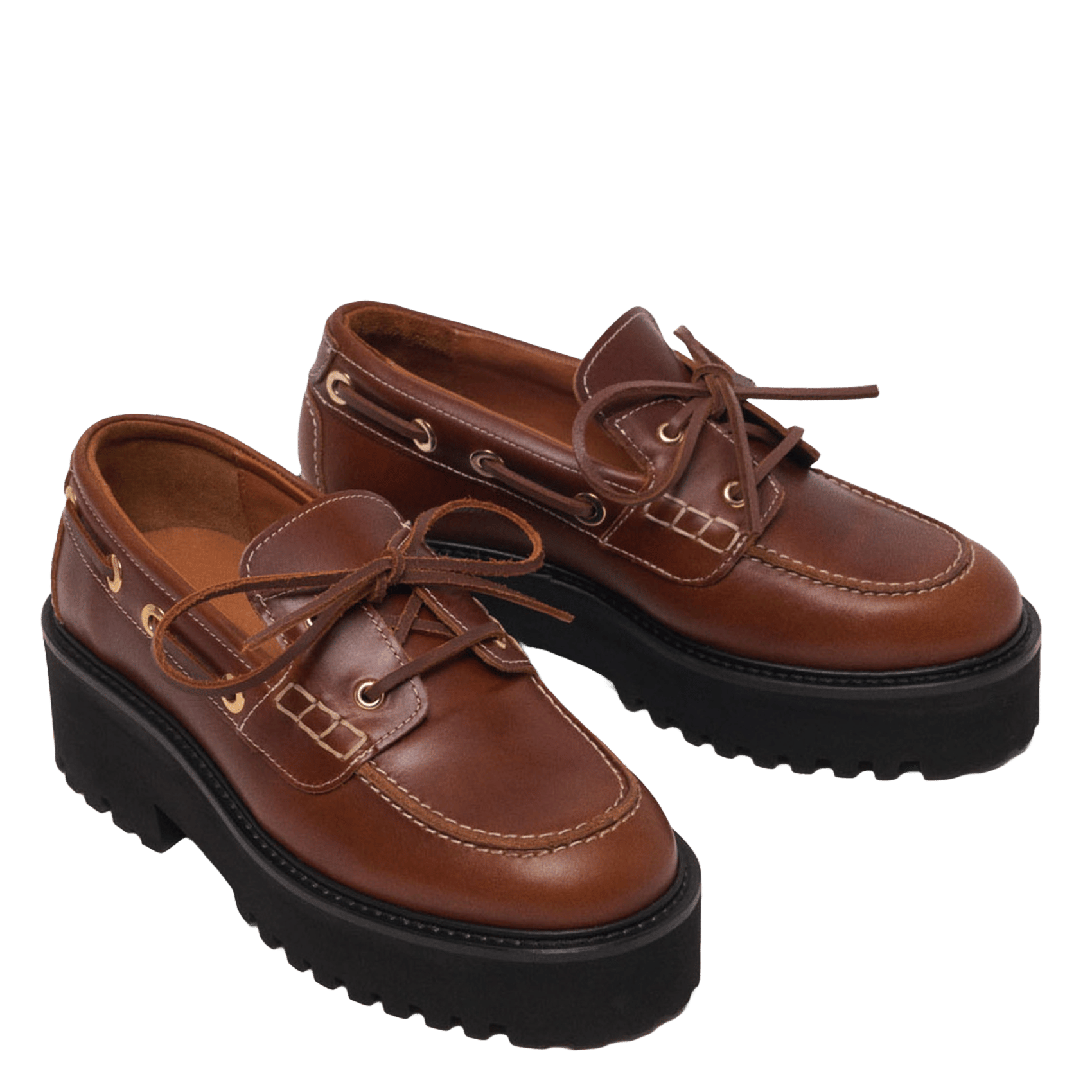 Mocassins en cuir MAJE Marron