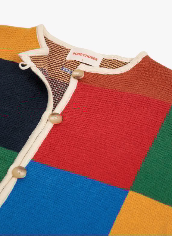 Checked cotton cardigan | Multicolour by BOBO CHOSES Checked cotton cardigan Multicolour