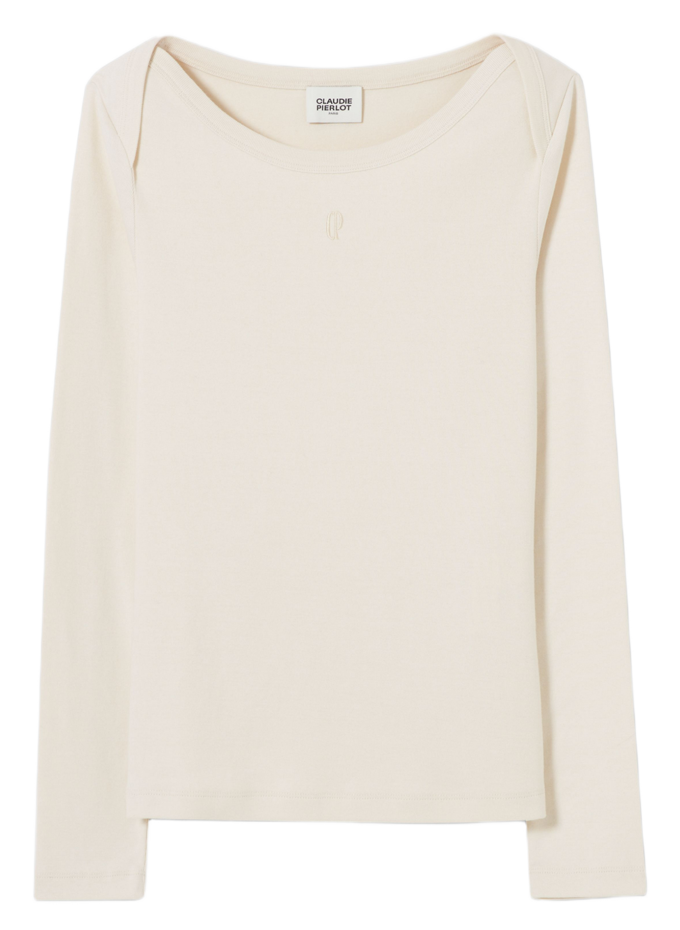 CLAUDIE PIERLOT Tee-shirt près du corps col bateau timea Beige