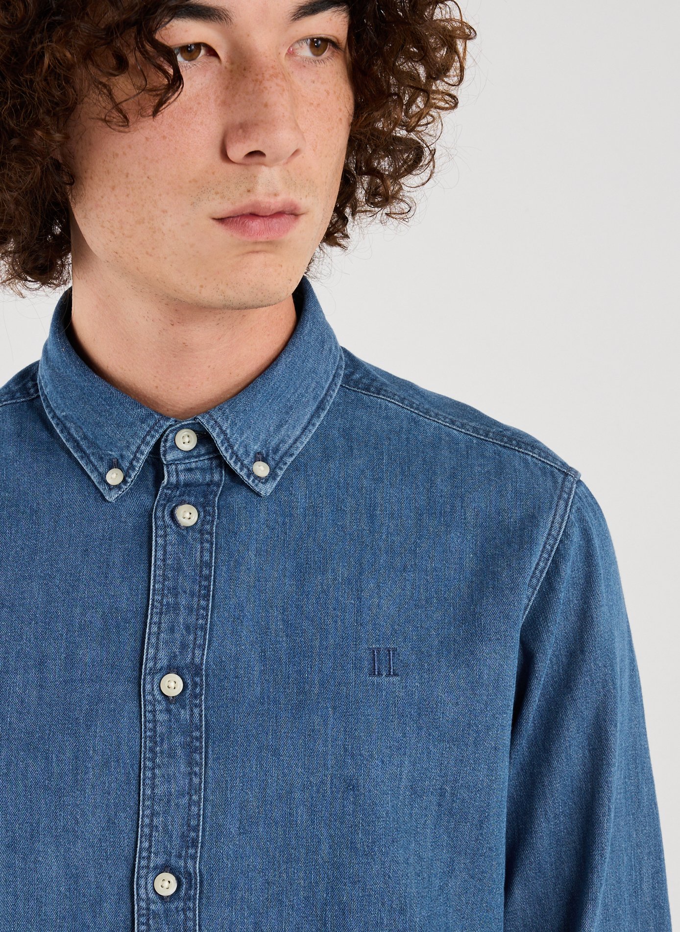 Chemise col américain en coton LES DEUX Bleu