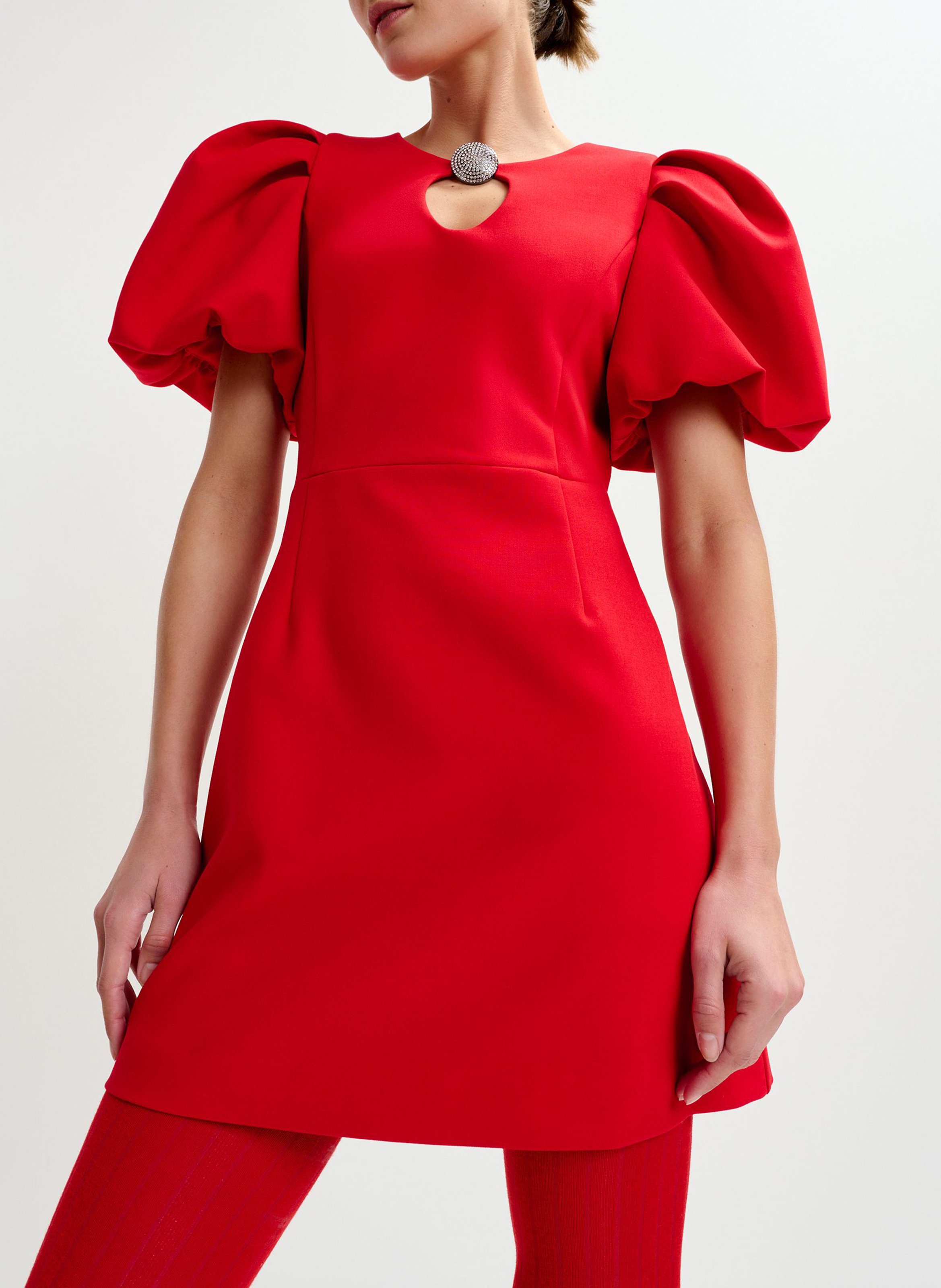 Robe courte en fibres recyclées mélangées Iwalk ESSENTIEL ANTWERP Rouge