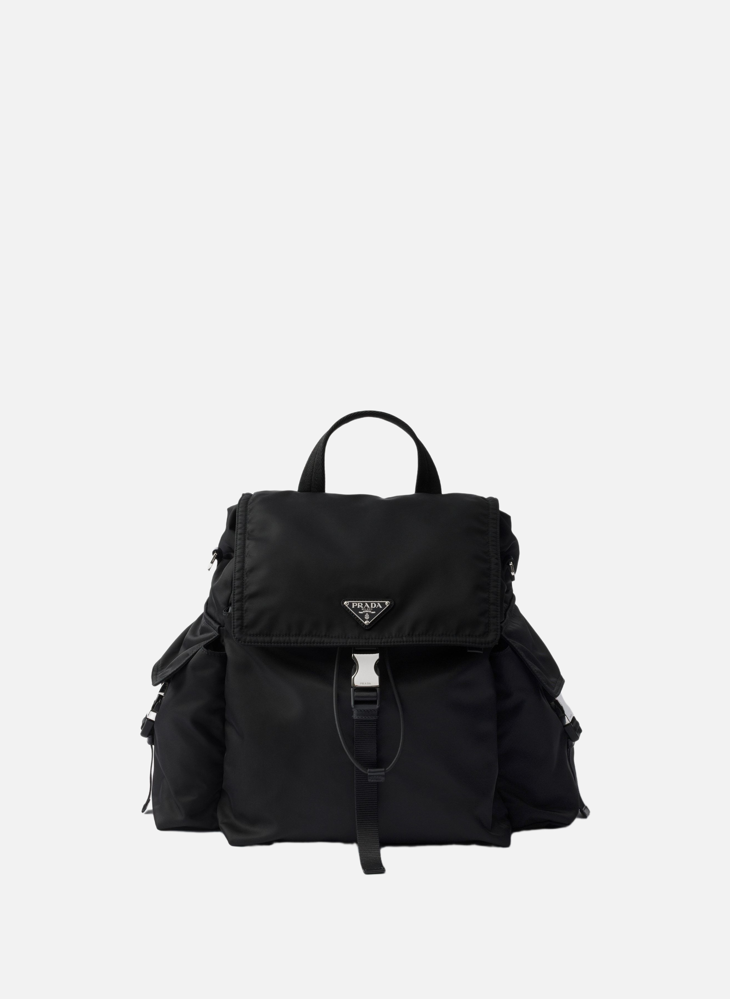 PRADA Sac à dos prada explore en re-nylon et cuir Noir