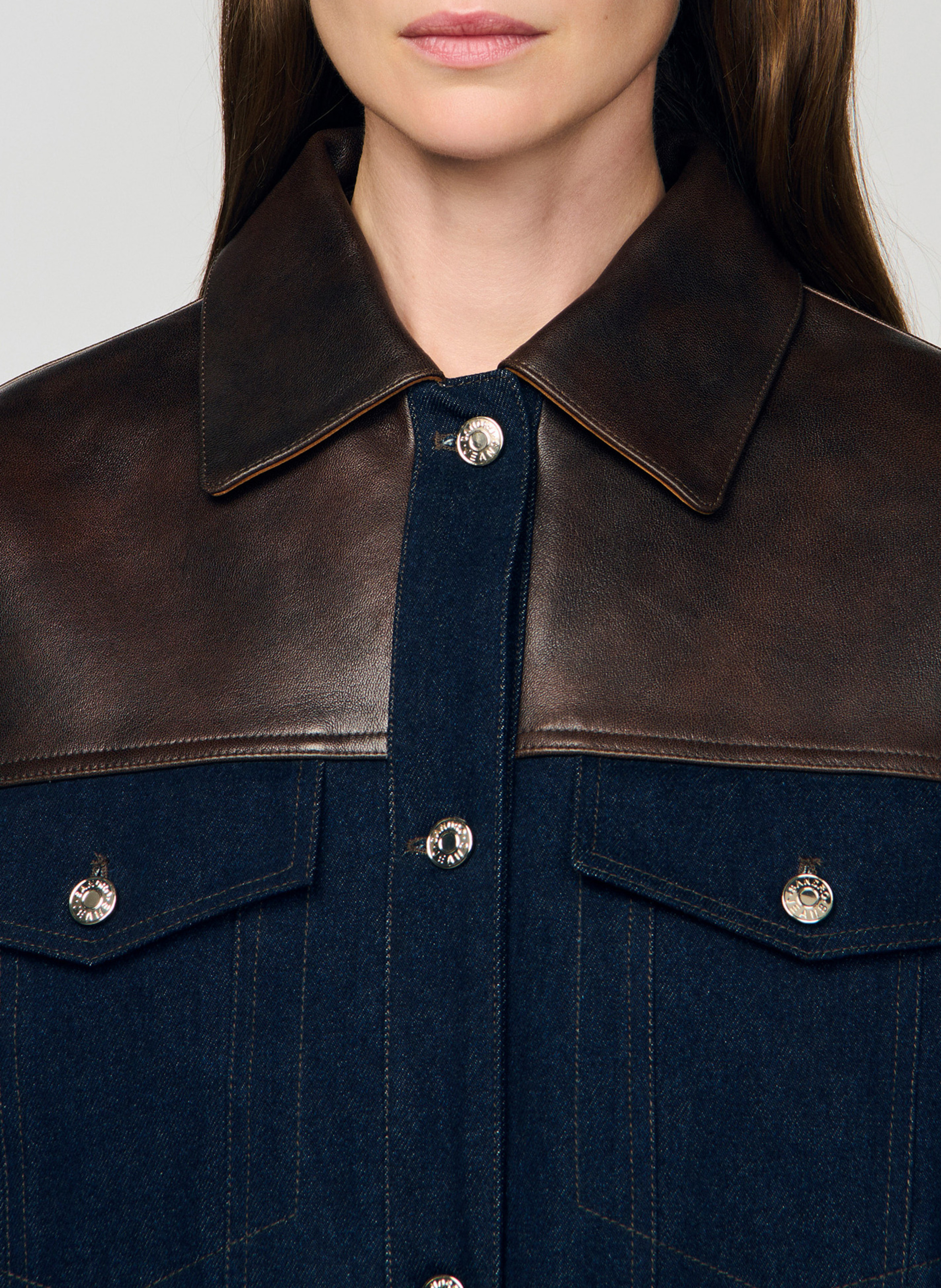 Veste en jean col classique SANDRO Bleu